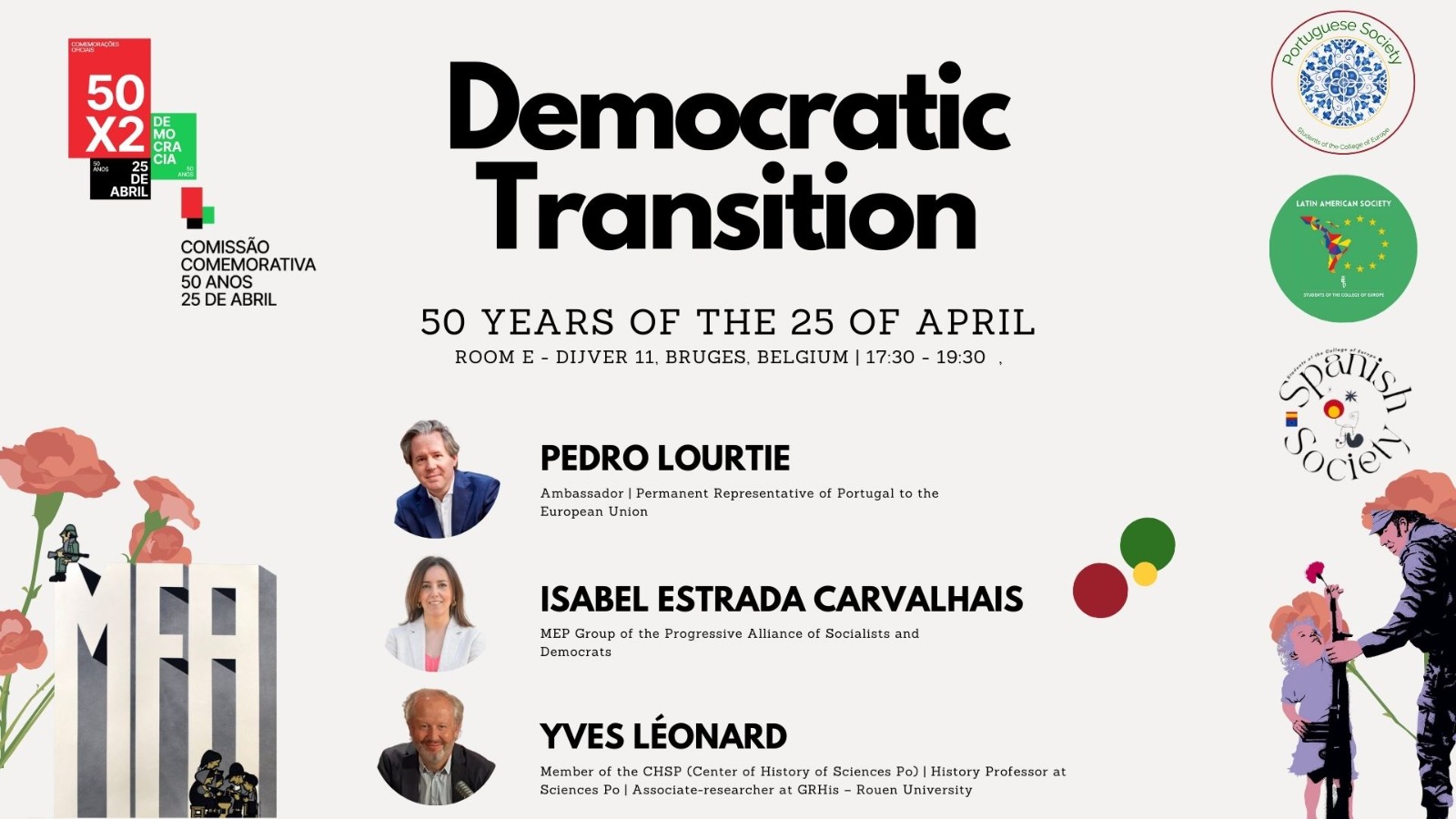 Capa do Evento Conferência Transição Democrática : 50 anos do 25 de Abril