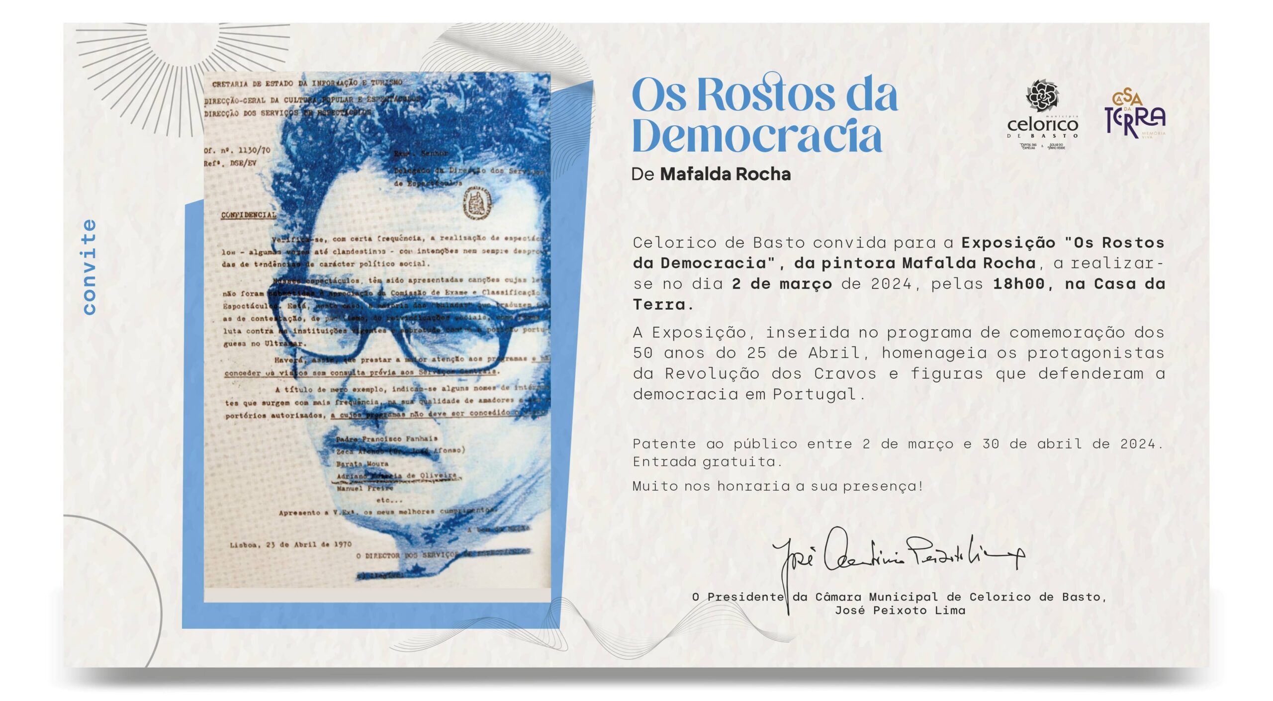 Capa do Evento Os Rostos da Democracia - Exposição de pintura por Mafalda Rocha