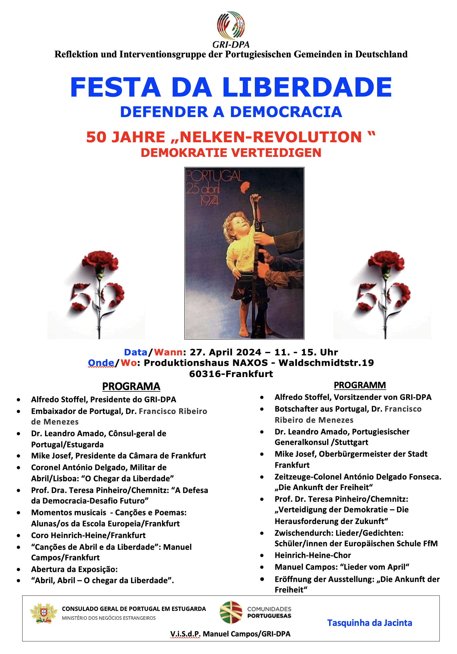 Capa Oficial do Evento Festa da Liberdade - Defender a Democracia