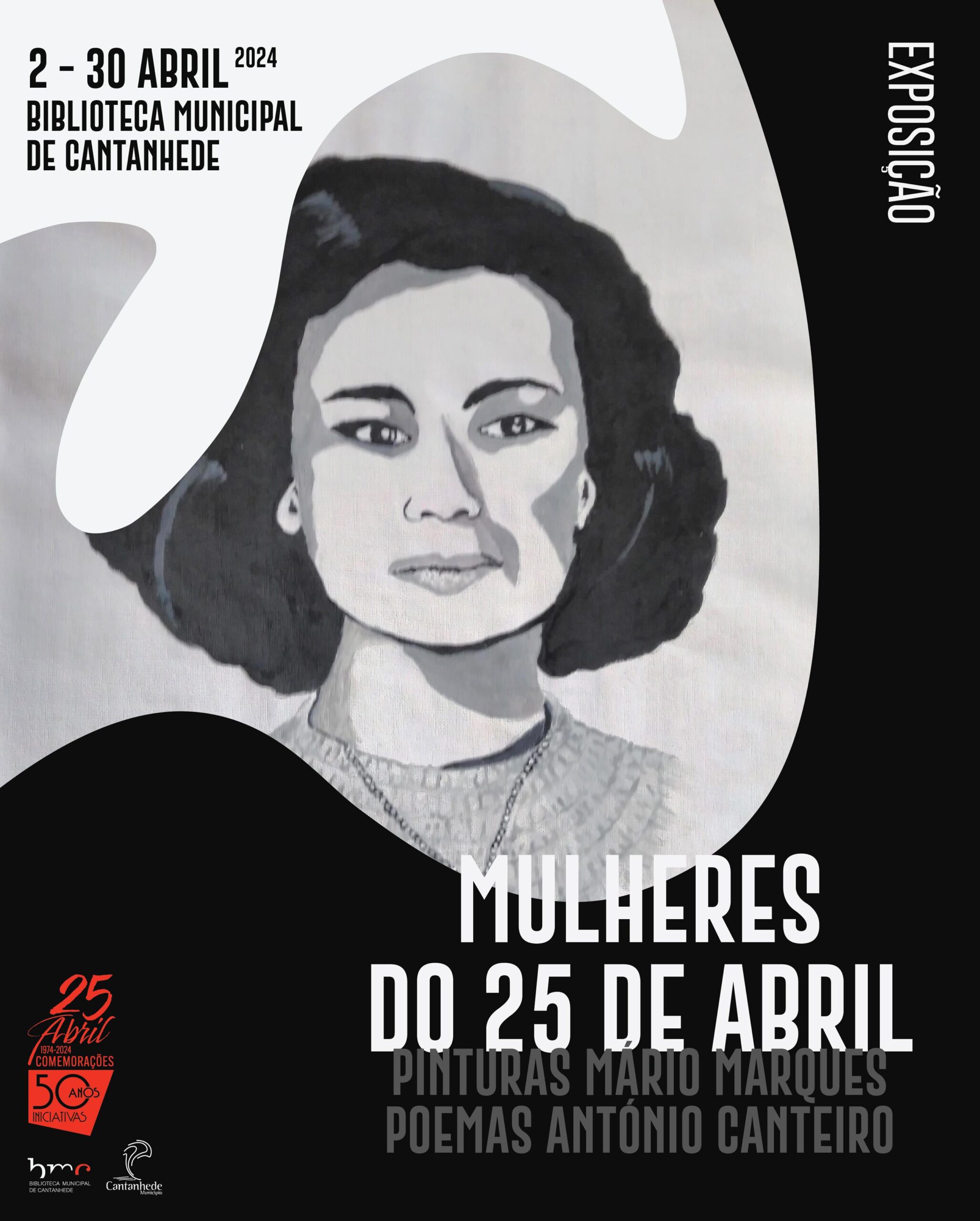 Capa do Evento Exposição “Mulheres do 25 de Abril” – Pinturas de Mário Marques e poemas de António Canteiro