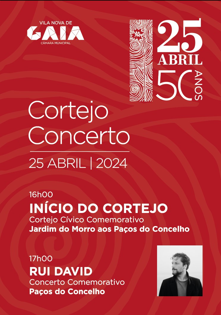 Capa Oficial do Evento Concerto Comemorativo dos 50 anos do 25 de Abril