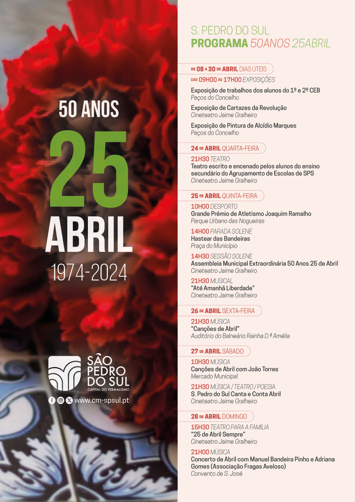 Capa do Evento Comemorações dos 50 anos do 25 de Abril