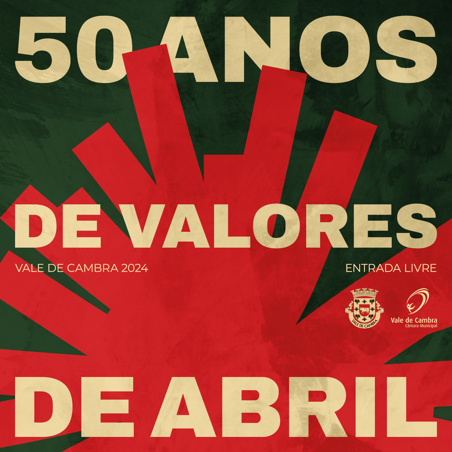 Capa Oficial do Evento Comemorações dos 50 anos de valores de Abril
