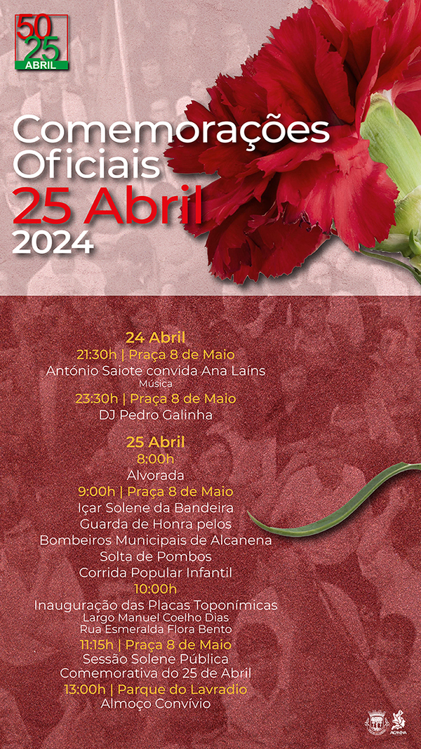 Capa Oficial do Evento Comemorações Oficiais do 25 de Abril