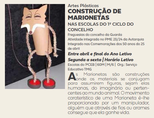 Capa do Evento Construção de Marionetas nas Escolas do 1º Ciclo de Concelho