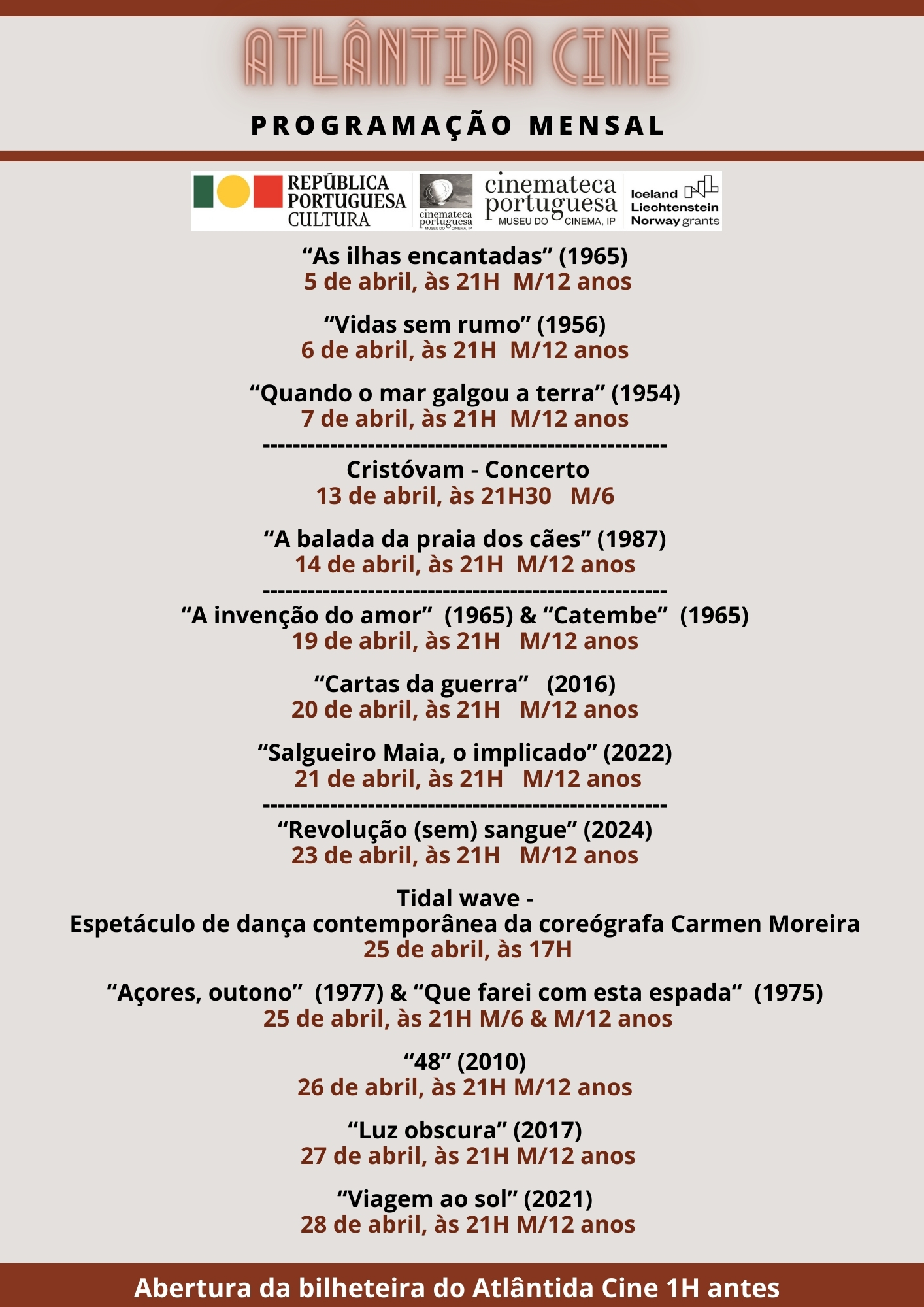 Capa do Evento 50 Anos do 25 de Abril: O Passado no Presente (pelo Cinema Português) 