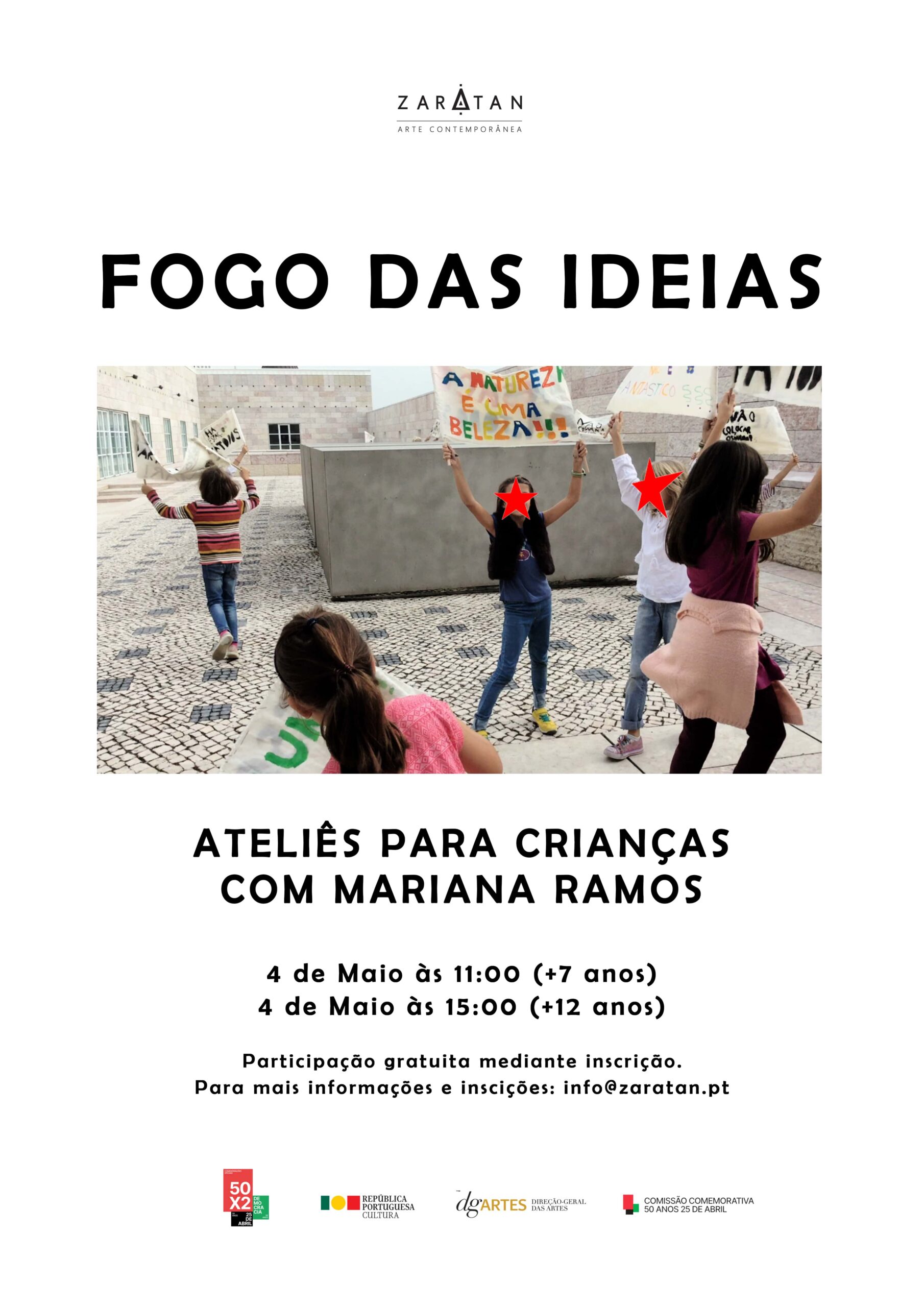 Capa Oficial do Evento FOGO DAS IDEIAS - Ateliês para crianças (+7 anos) e jovens (+12 anos)