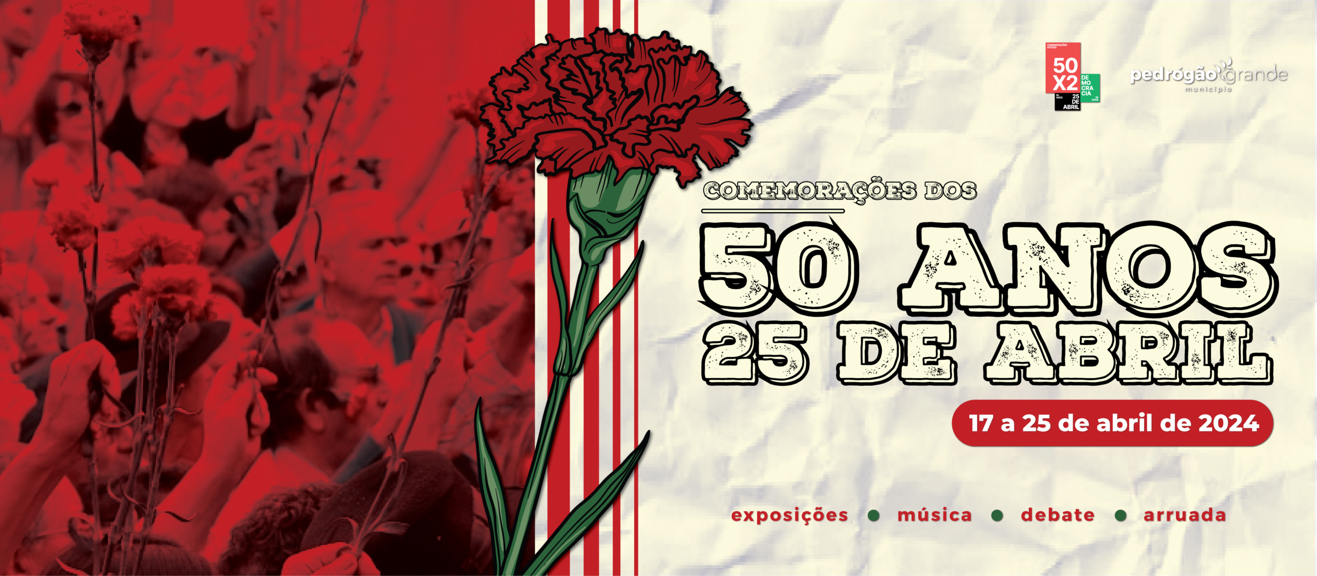 Capa Oficial do Evento Comemorações oficiais do 50ª Aniversário do 25 Abril