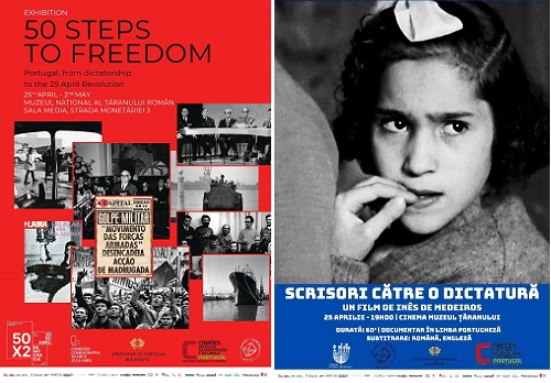 Capa do Evento Bucareste: Exposição: “50 Passos para a Liberdade: Portugal, da Ditadura à Revolução de 25 de Abril” | Exibição do filme: “Cartas a uma ditadura”, de Inês de Medeiros