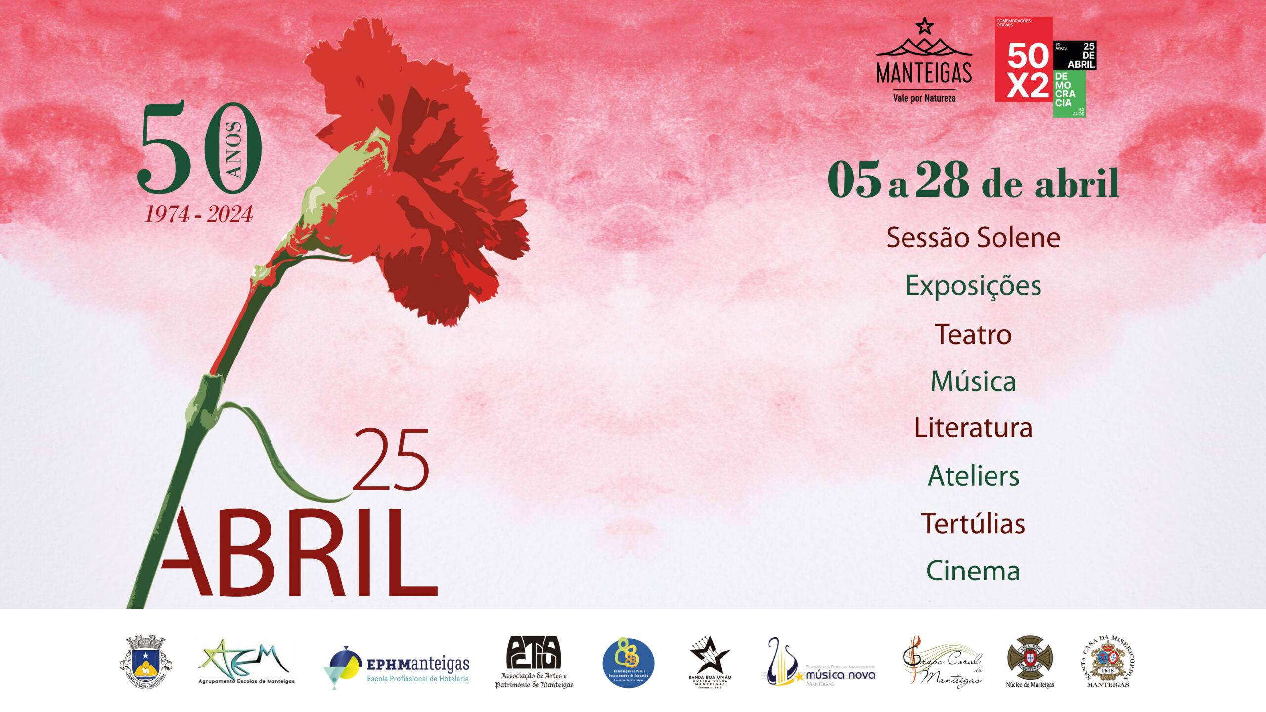 Capa do Evento Comemoração dos 50 anos do 25 de Abril