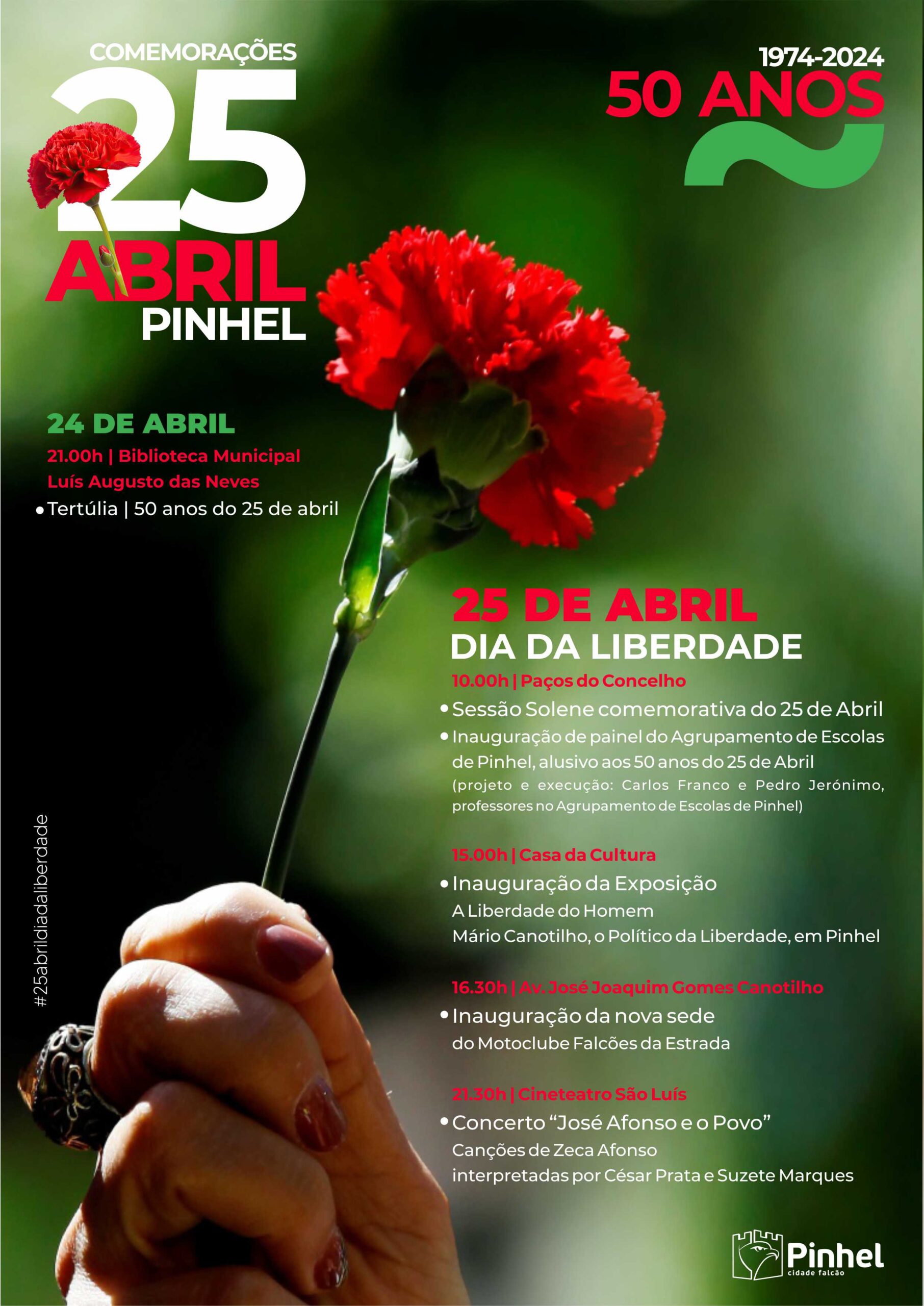 Capa Oficial do Evento Pinhel | Comemorações dos 50 Anos do 25 de abril