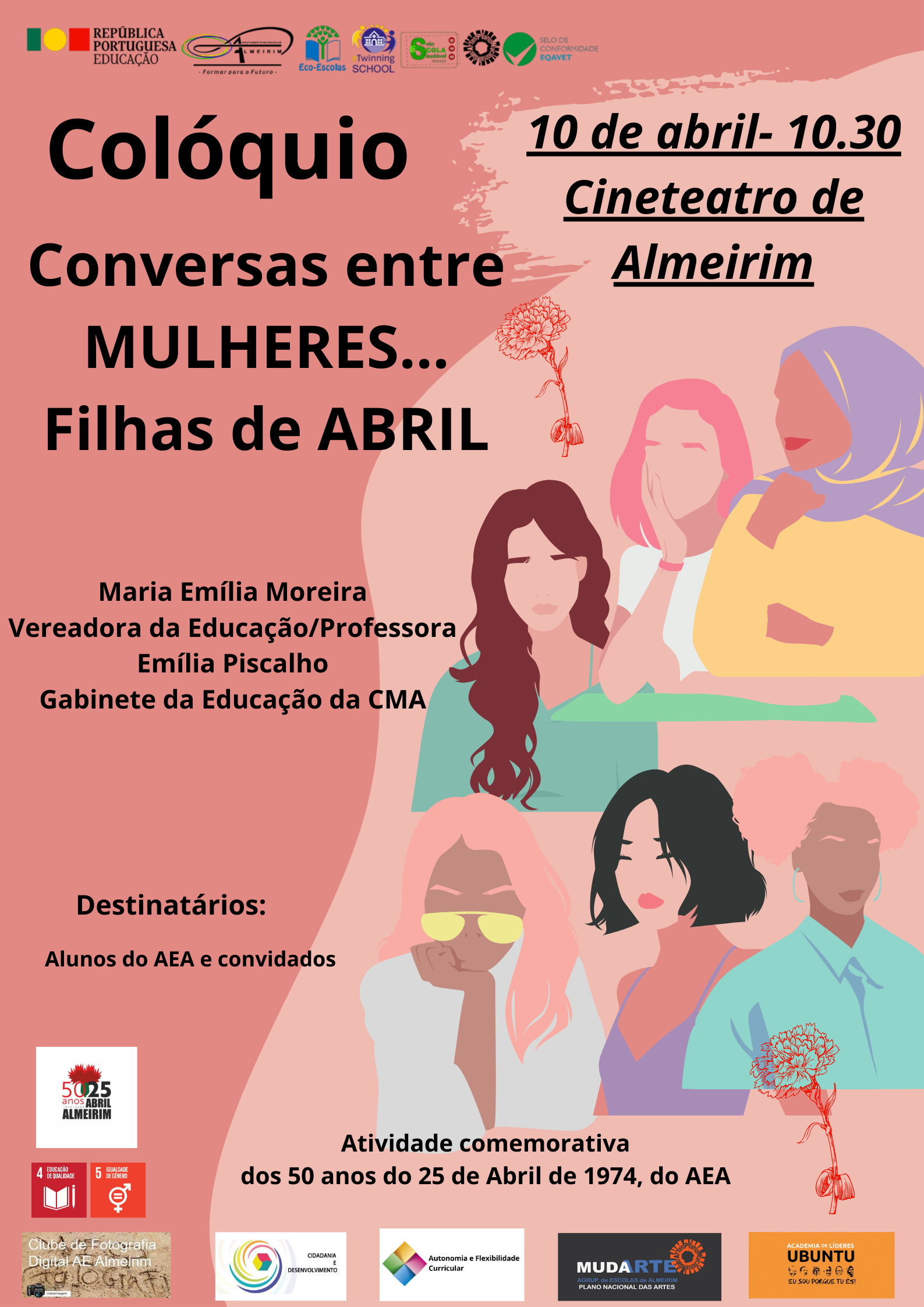 Capa Oficial do Evento Conversas Entre Mulheres... Filhas de Abril