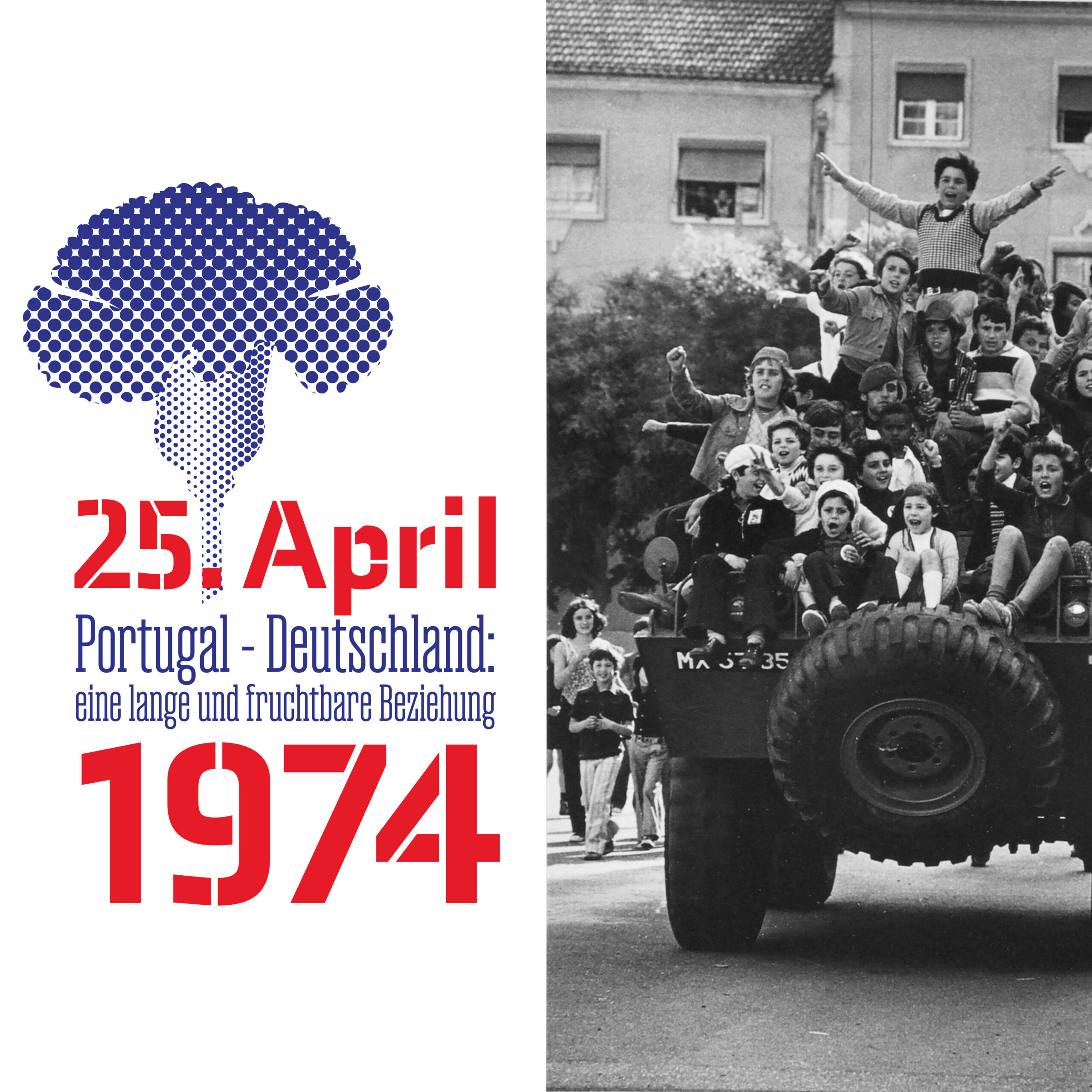 Capa Oficial do Evento 1974 / 2024, celebrando a Revolução dos Cravos: Uma homenagem