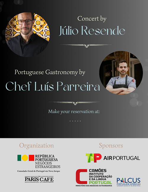 Capa do Evento Nova Iorque: Concerto de piano com Júlio Resende e gastronomia portuguesa com o Chef Luís Parreira
