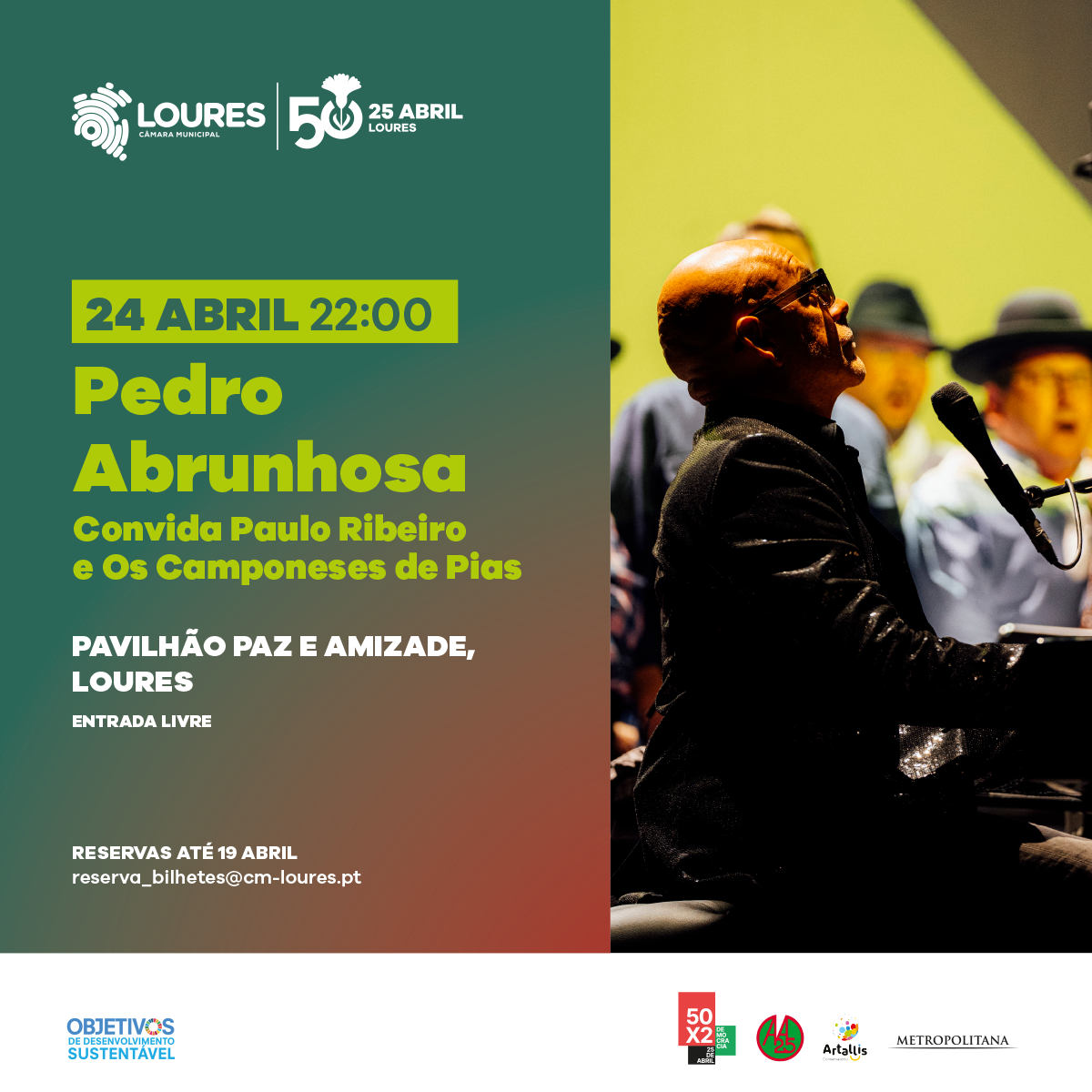 Capa Oficial do Evento Concerto Pedro Abrunhosa e Os Camponeses de Pias