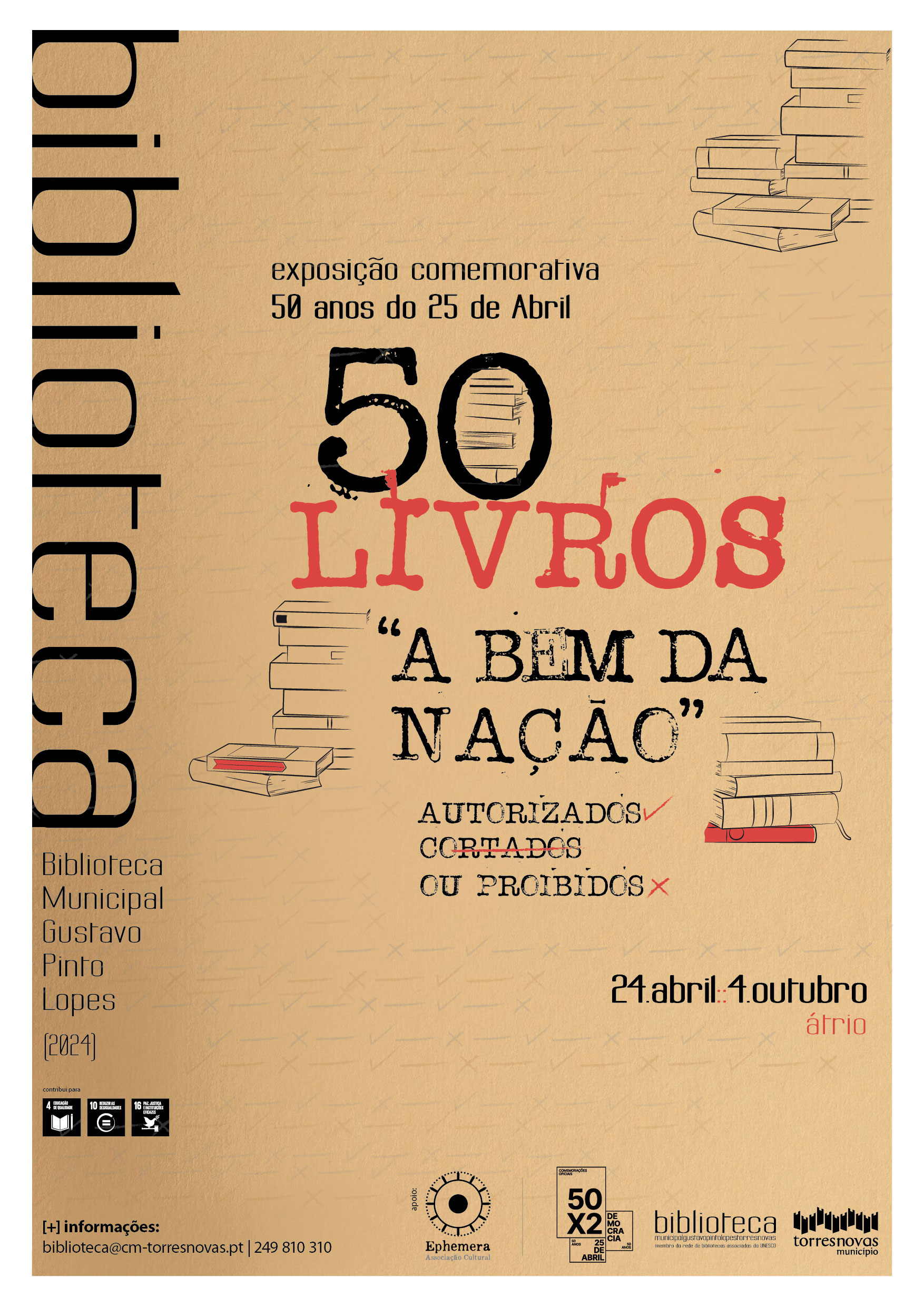 Capa Oficial do Evento Exposição // 50 livros “a bem da nação” autorizados, cortados ou proibidos 