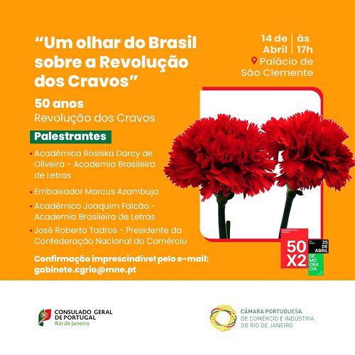 Capa Oficial do Evento Rio de Janeiro: Seminário | 50 Anos do 25 de Abril