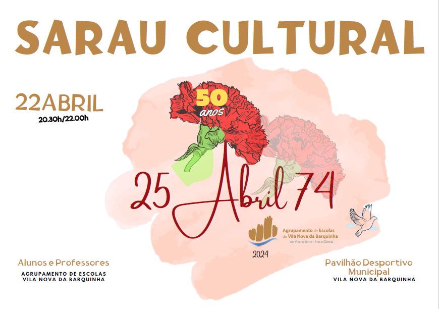 Capa Oficial do Evento Sarau Cultural – 50 anos do 25 de abril