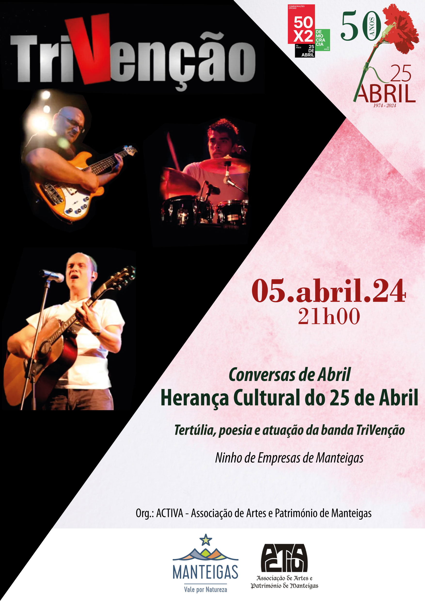 Capa Oficial do Evento Conversas de Abril | Herança Cultural do 25 de Abril