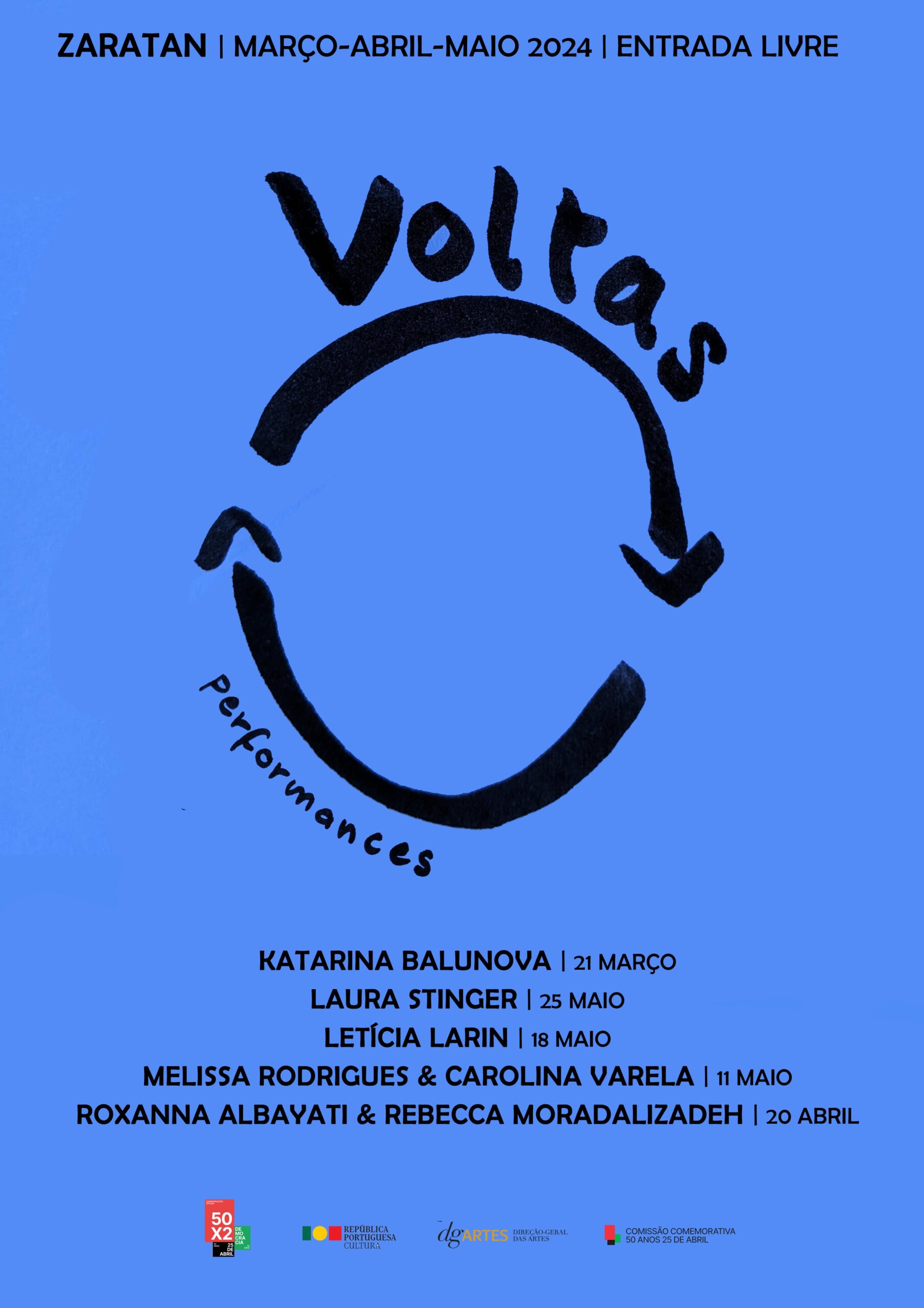 Capa Oficial do Evento VOLTAS – Performance «Corpo-travessia» de Melissa Rodrigues com Carolina Varela