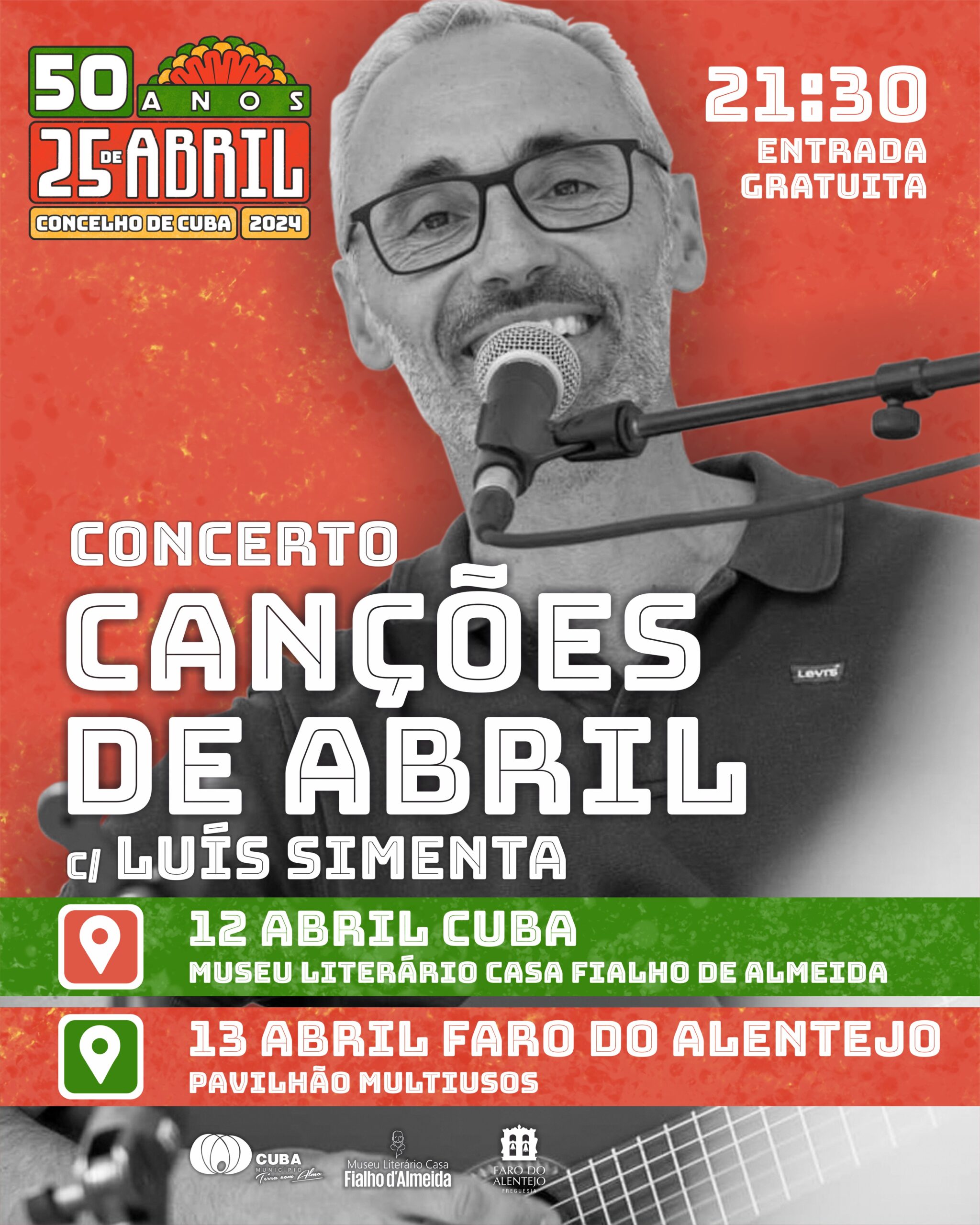 Capa Oficial do Evento Canções de Abril com Luís Simenta