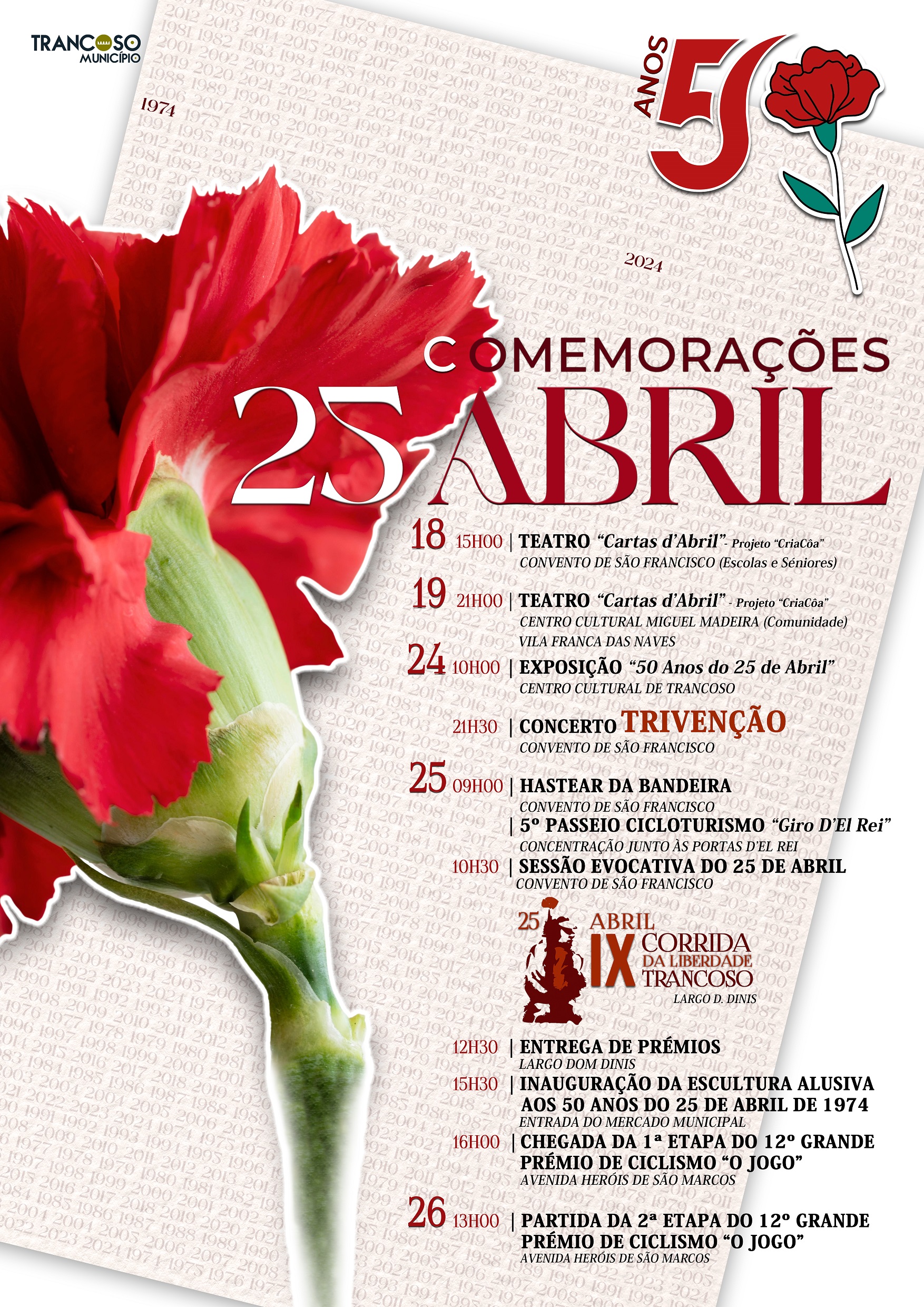 Capa do Evento Comemorações 25 de Abril