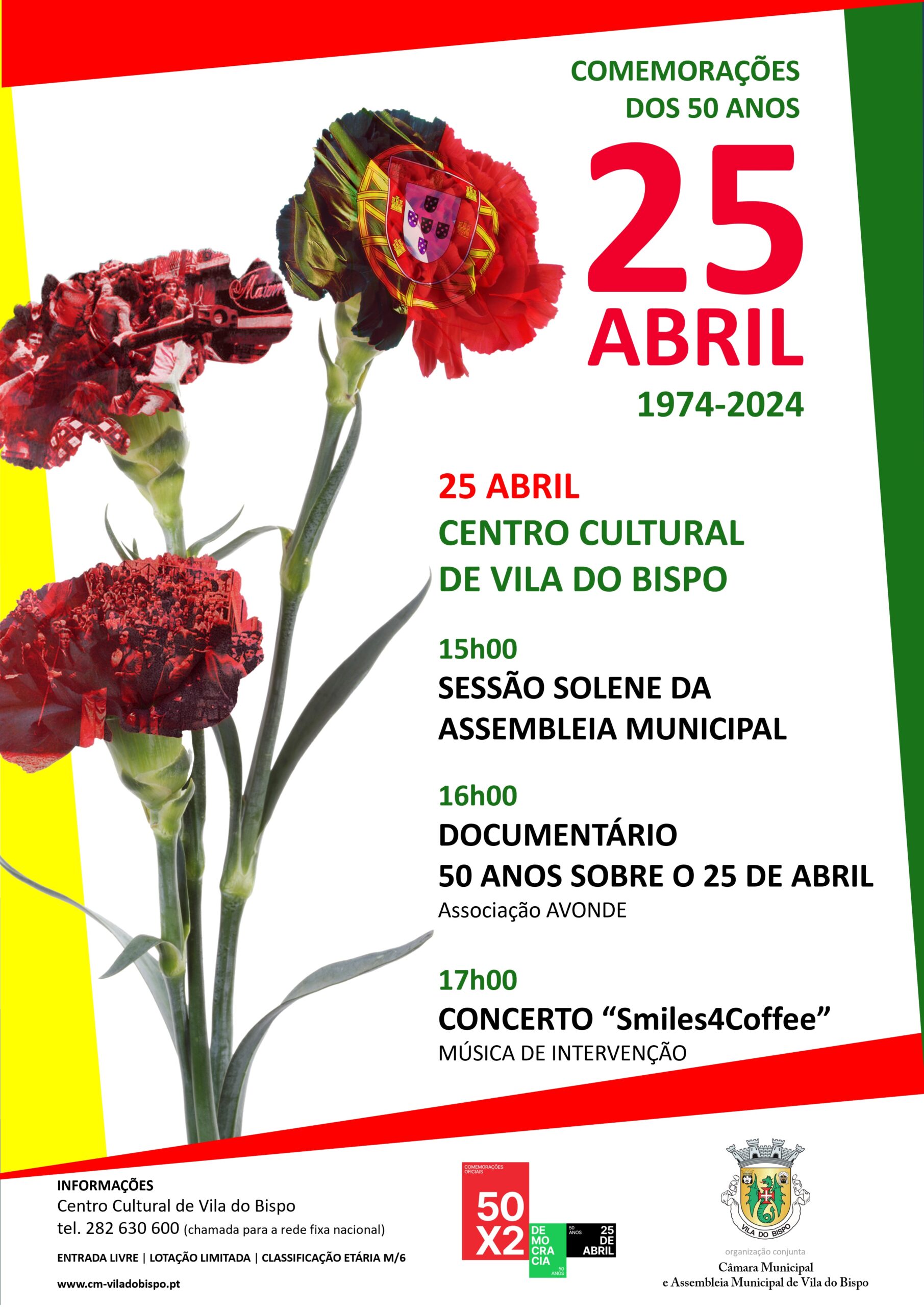 Capa Oficial do Evento Comemorações dos 50 Anos 25 de Abril 1974-2024
