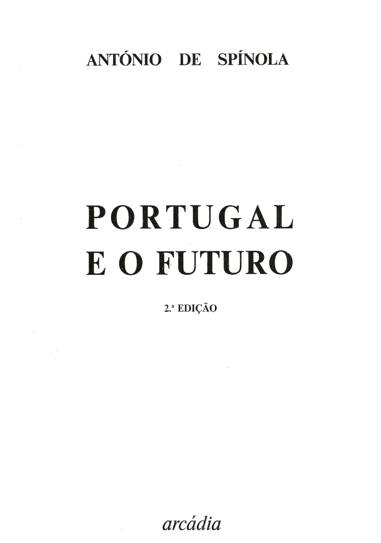 Capa da 2.ª Edição do Livro Portugal e o Futuro. Coleção particular Pedro Lauret.