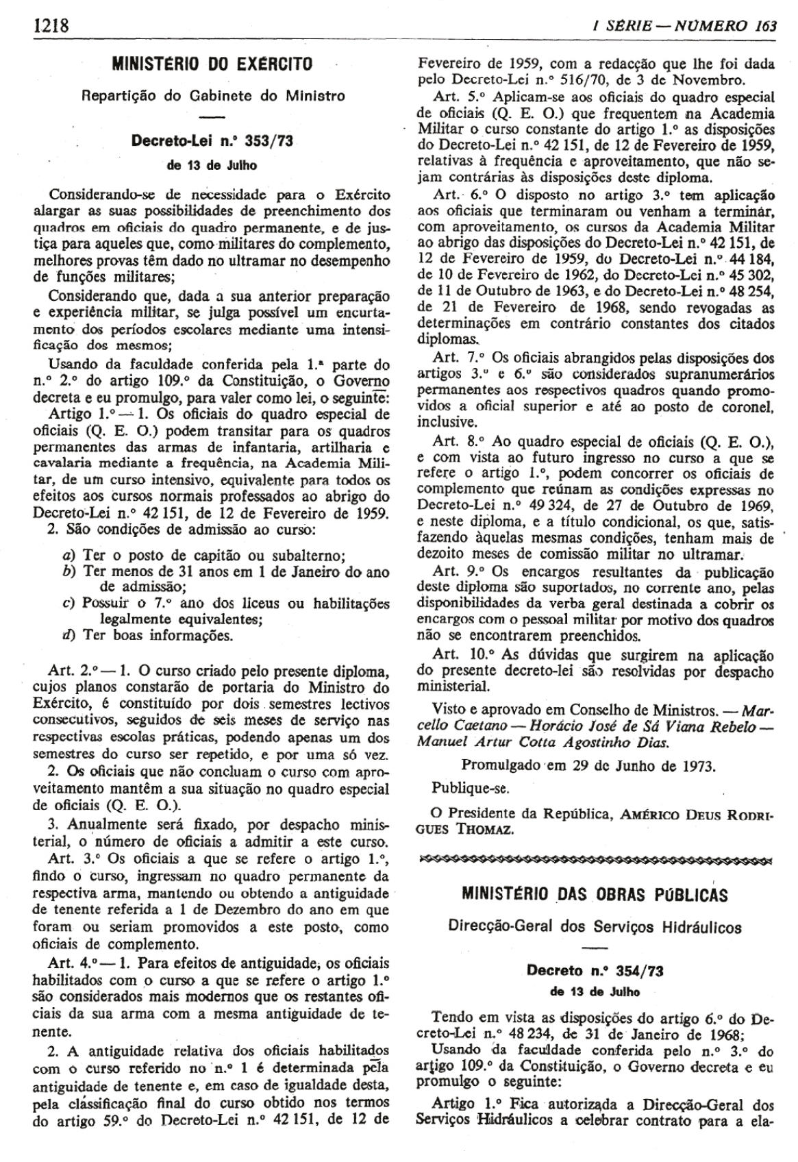 Decreto-Lei 353/73 de 13 de Julho de 1973. Imprensa Nacional