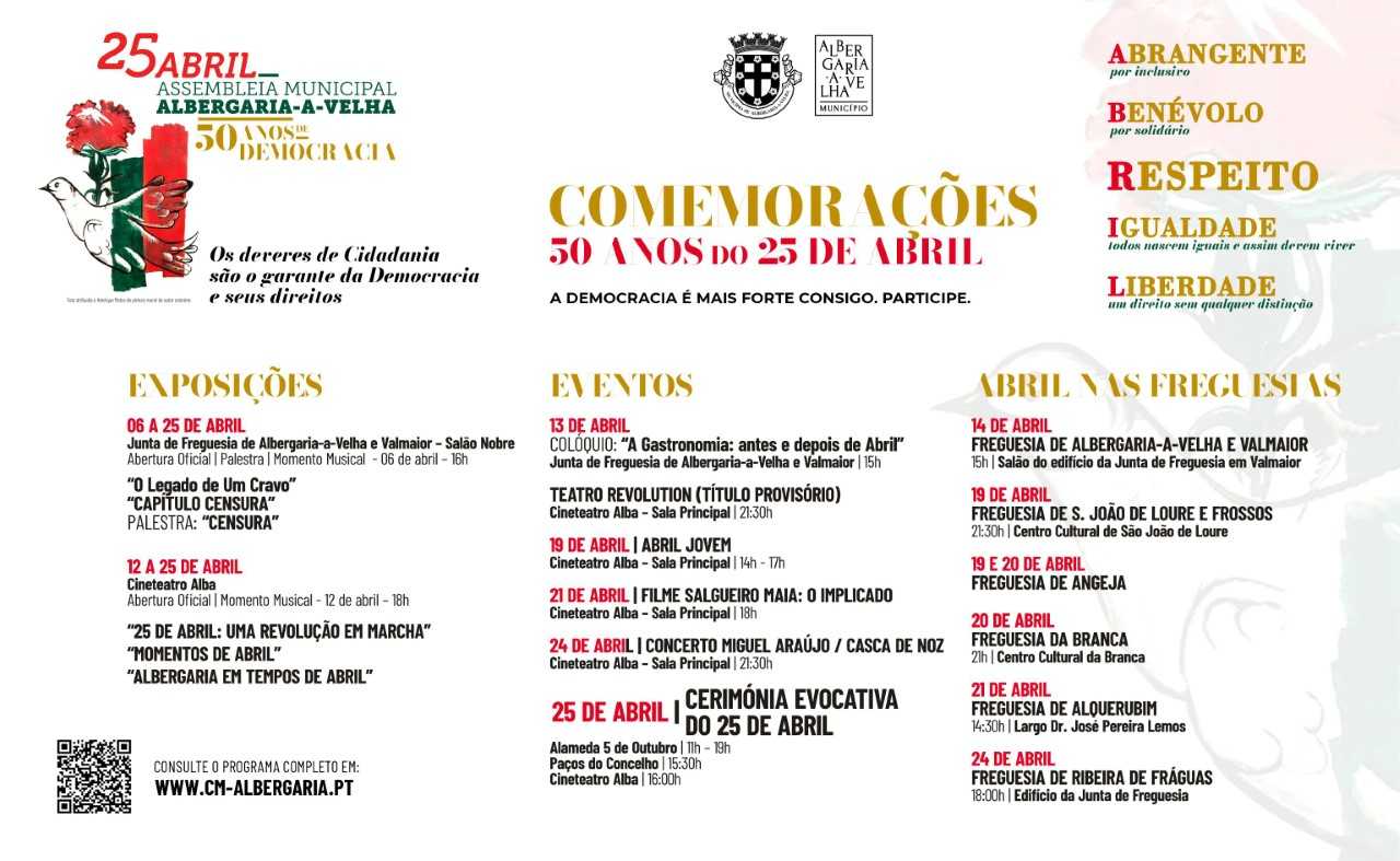 Capa do Evento Comemorações dos 50 anos do 25 de Abril no Município de Albergaria-a-Velha