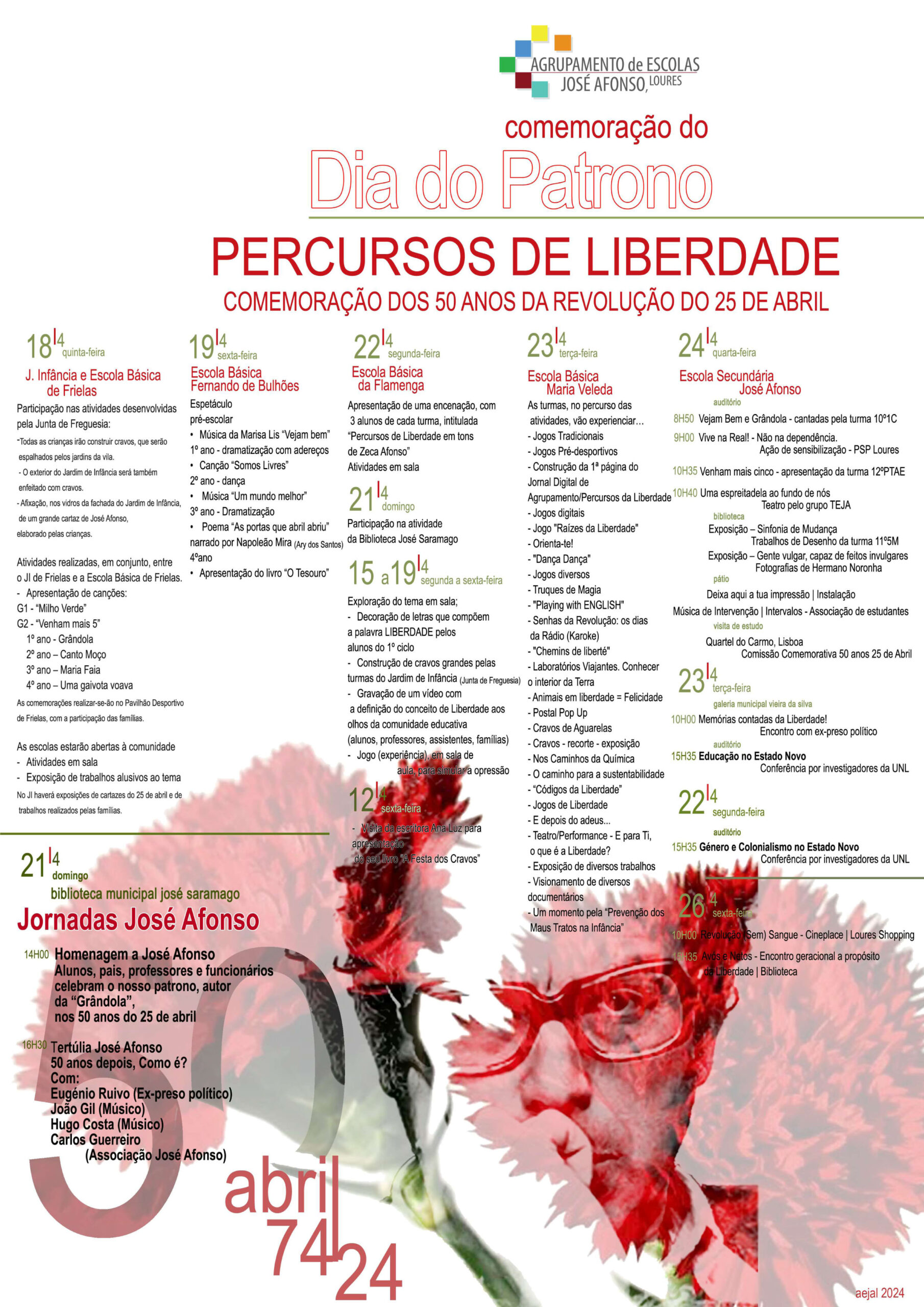 Capa do Evento Percursos de Liberdade - Dia  do Patrono - Comemoração dos 50 anos do 25 abril