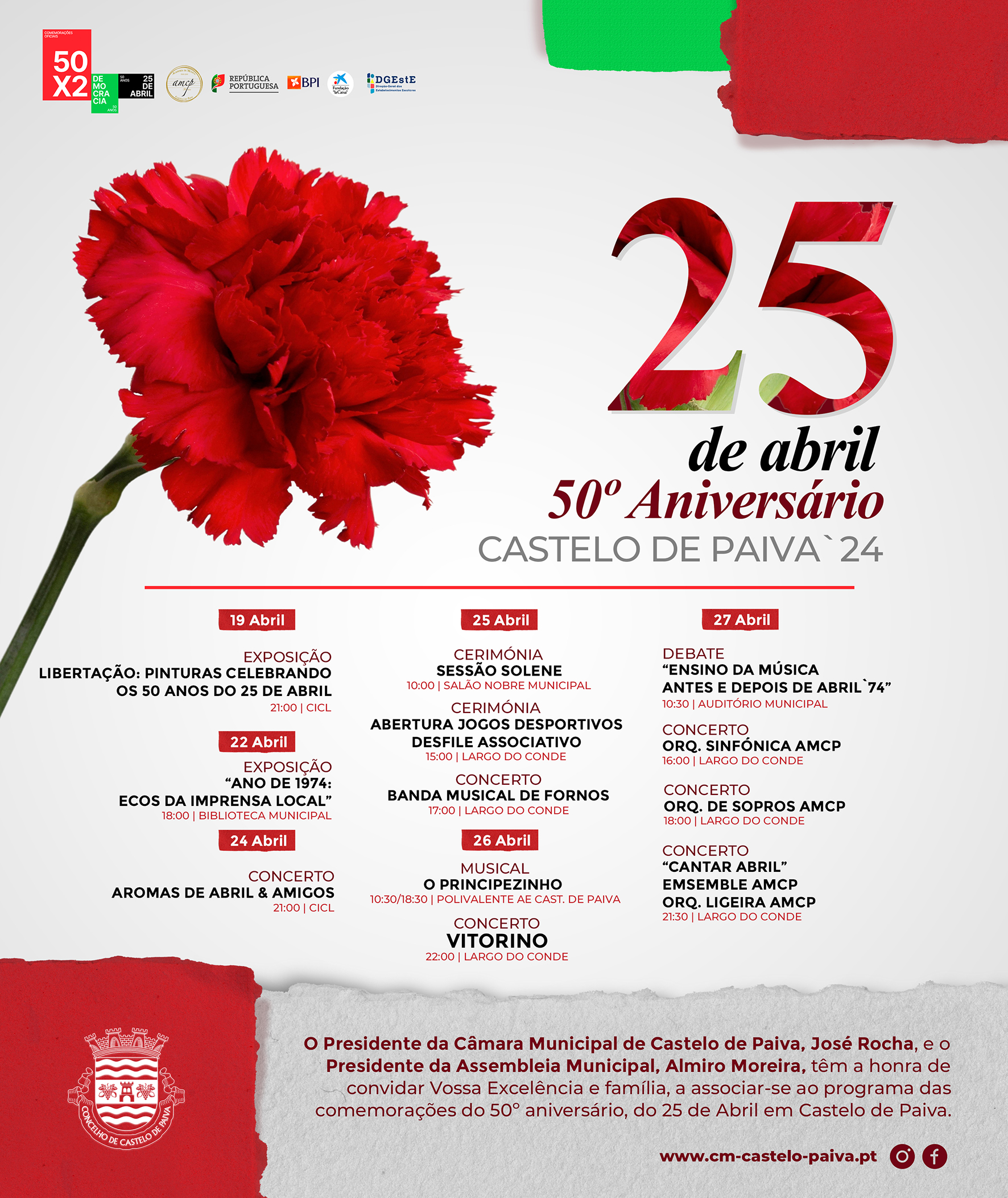 Capa Oficial do Evento 25 de Abril em Castelo de Paiva