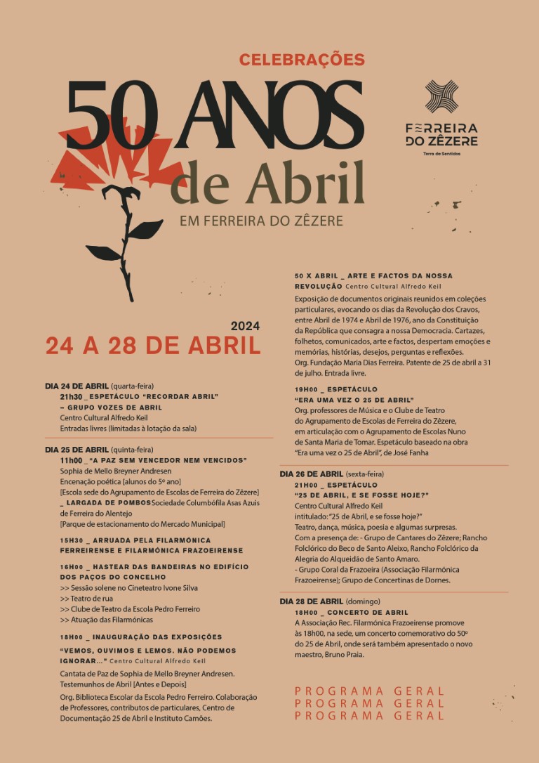 Capa do Evento 50 anos de Abril em Ferreira do Zêzere