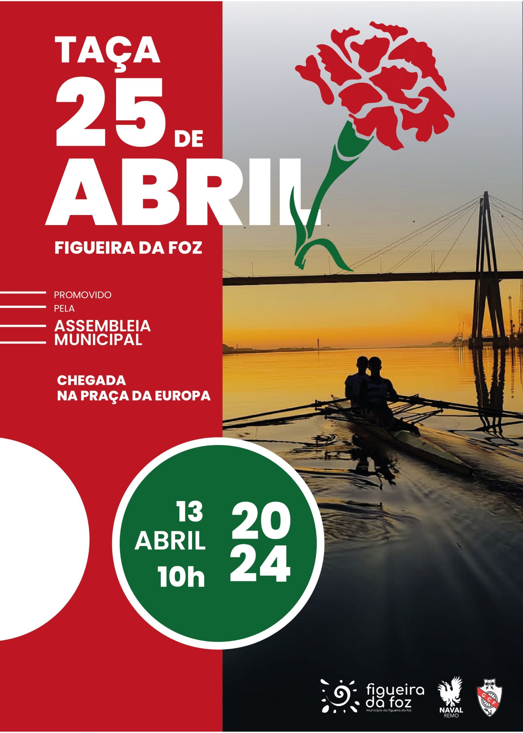 Capa Oficial do Evento  1.ª TAÇA 25 de Abril em Remo