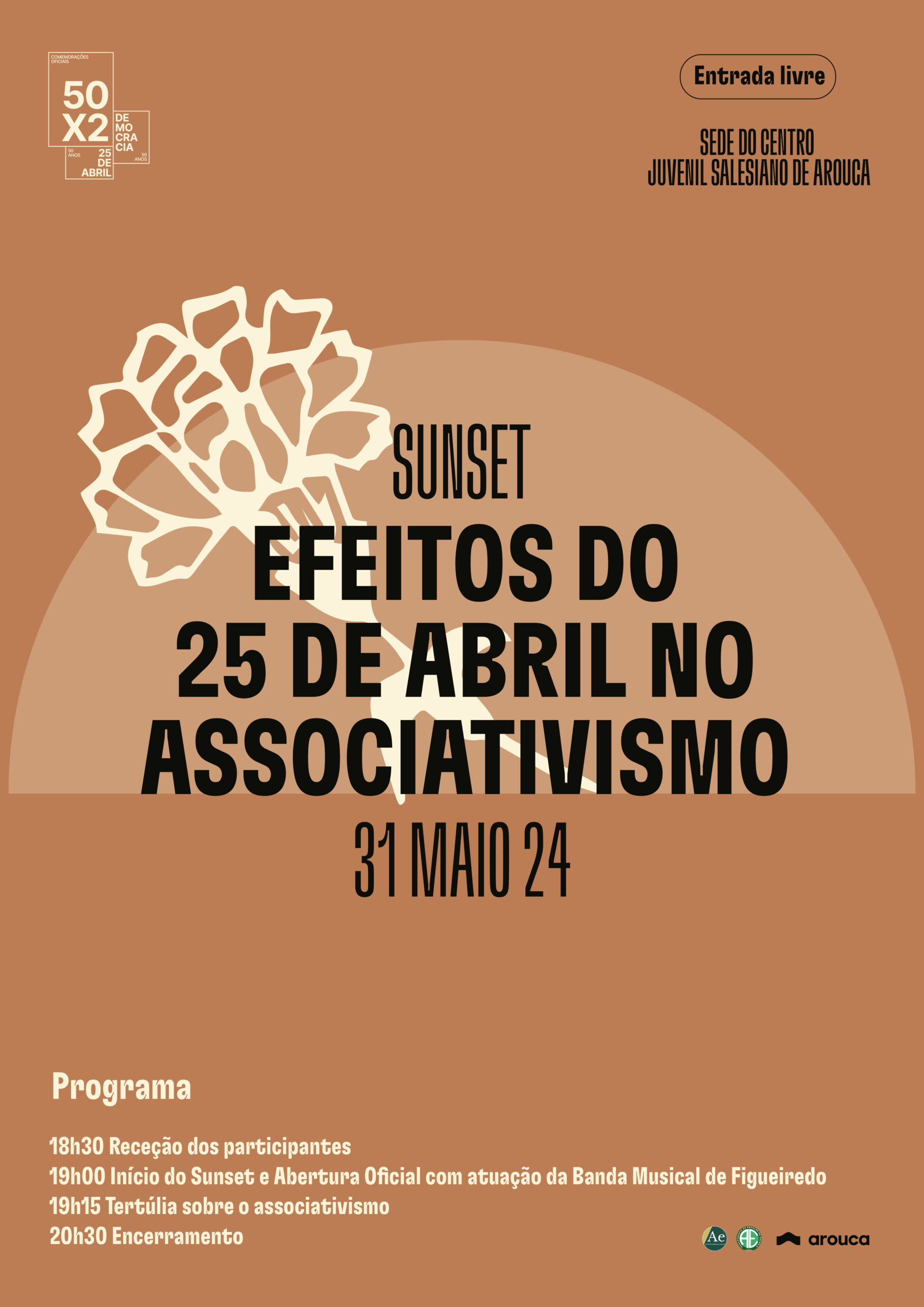 Capa Oficial do Evento Sunset - Efeitos do 25 de Abril no Associativismo