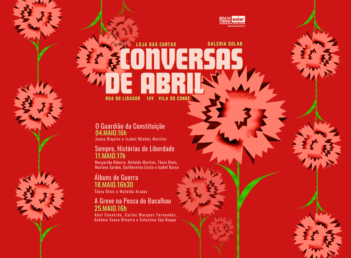 Capa Oficial do Evento Conversas de Abril: Álbuns de Guerra