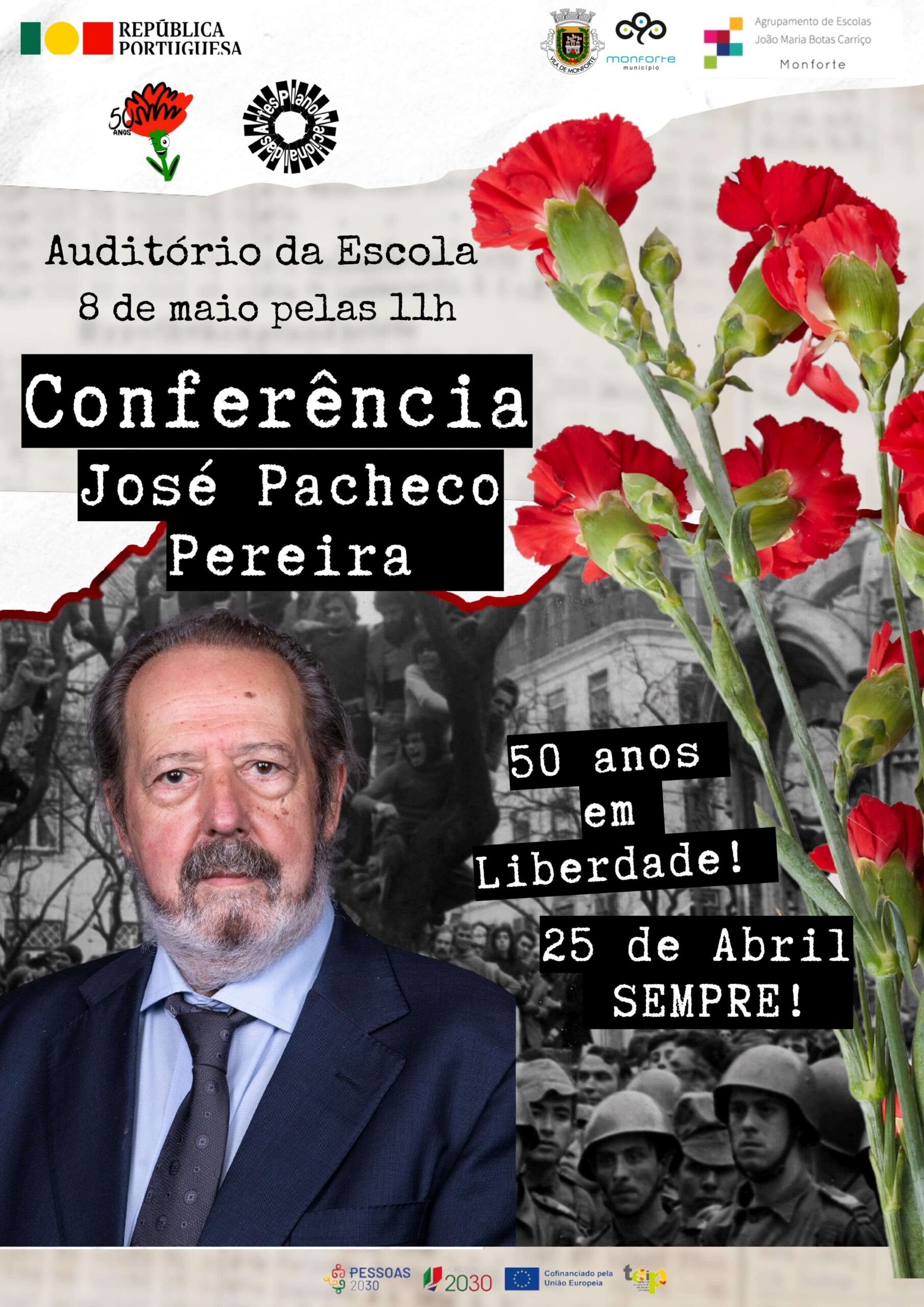 Capa Oficial do Evento Conferência José Pacheco Pereira