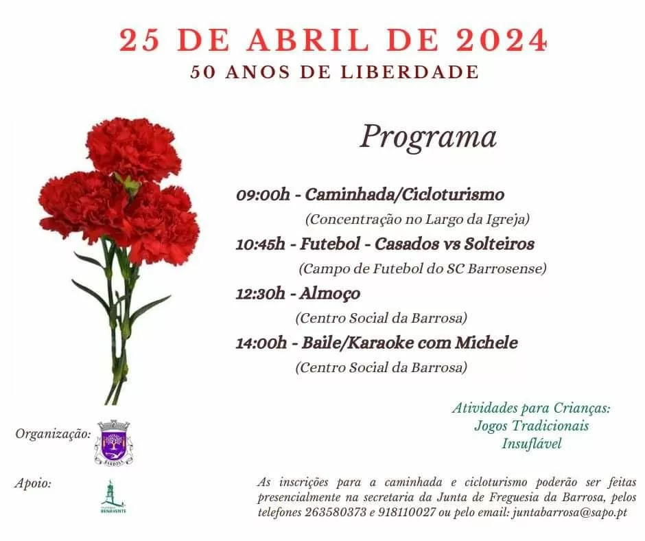 Capa Oficial do Evento Comemorações do 25 de Abril – Barrosa