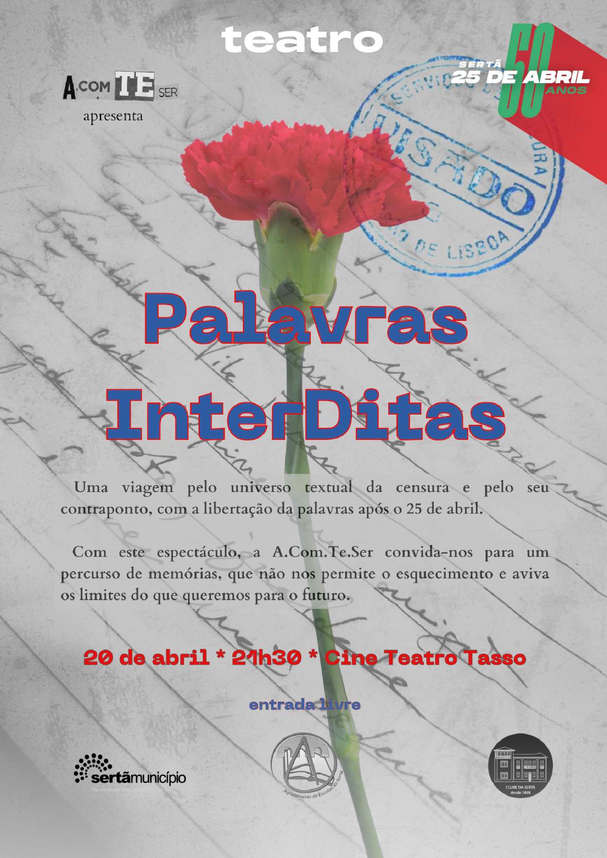 Capa Oficial do Evento Palavras InterDitas