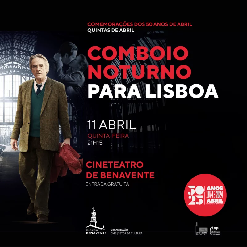 Capa Oficial do Evento Quintas de Abril “Comboio Noturno para Lisboa”-