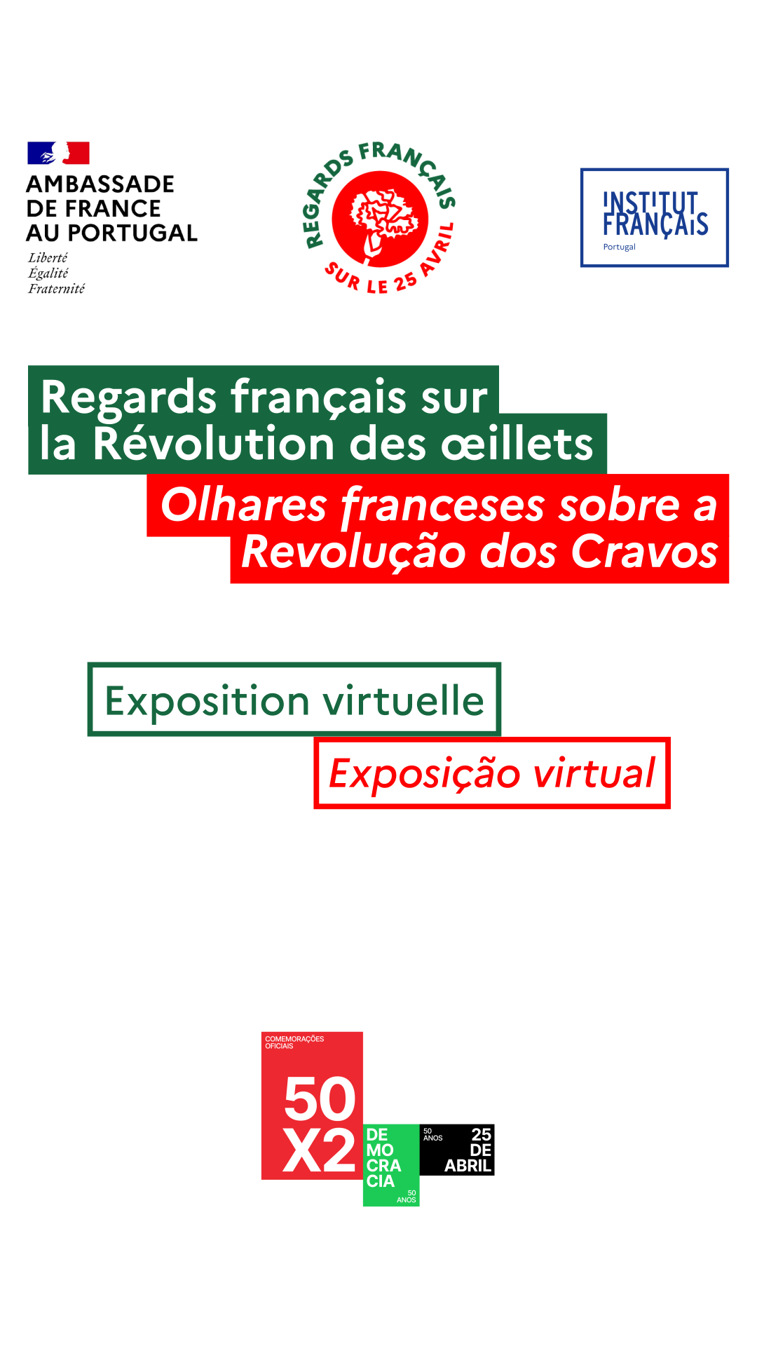 Capa Oficial do Evento Olhares franceses sobre a Revolução dos Cravos - exposição em linha