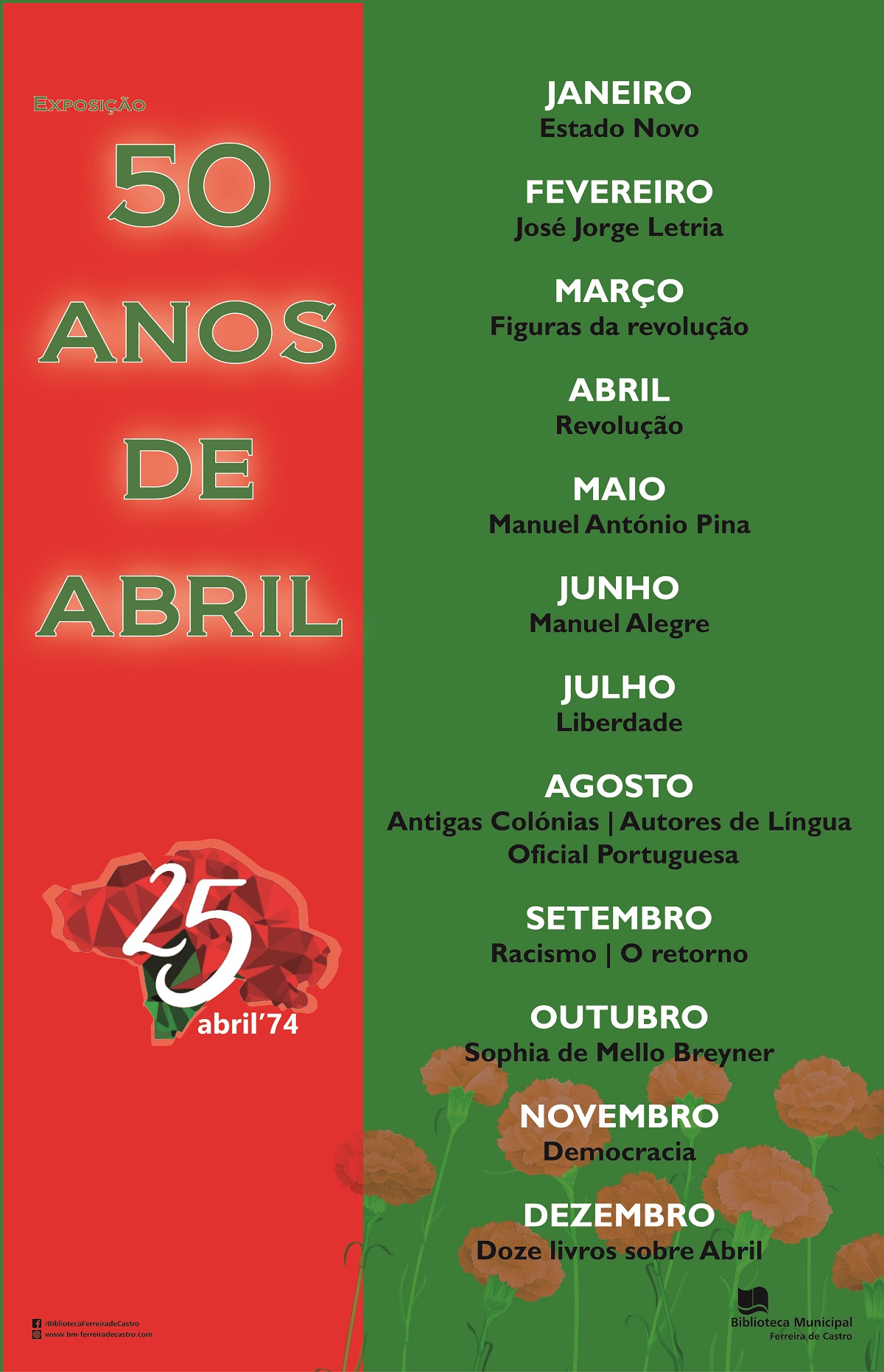 Capa Oficial do Evento Exposição “50 anos de abril - Doze livros sobre Abril”