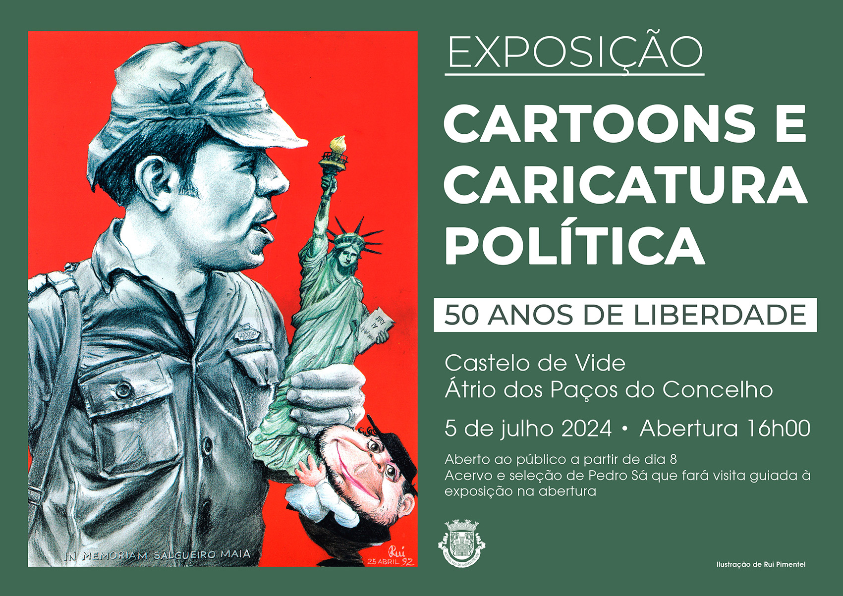 Capa do Evento Cartoons e Caricatura Política - 50 Anos de Liberdade