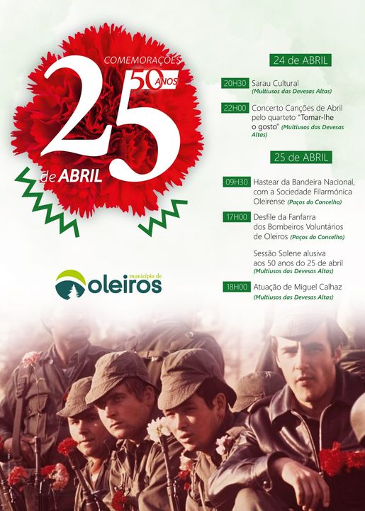 Capa Oficial do Evento Sessão solene do Cinquentenário do 25 de abril 