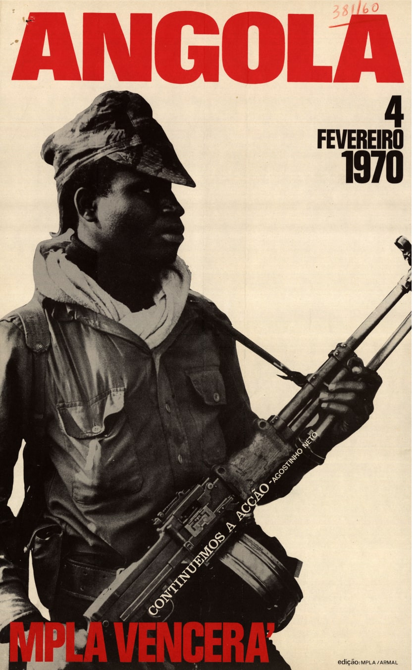 «Angola: MPLA vencerá», cartaz de propaganda editado pelo MPLA/ARMAL, 4 de fevereiro de 1970. Fonte: ANTT, PIDE-DGS