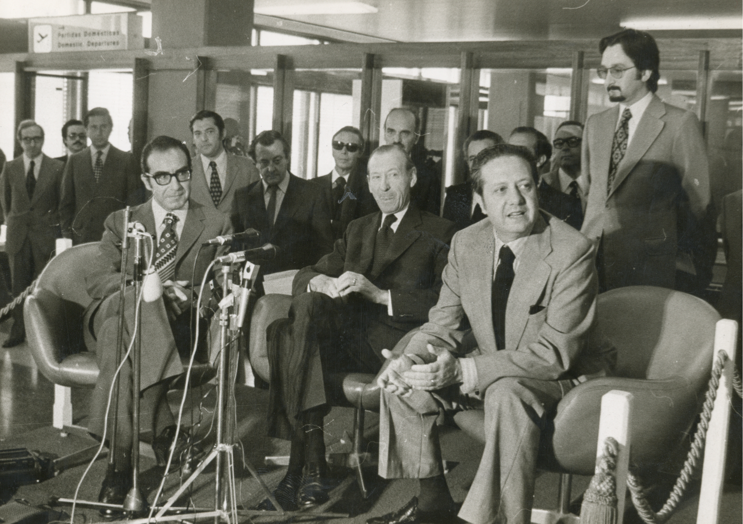 Visita do secretário-geral da Nações Unidas Kurt Waldheim a Lisboa, 4 de agosto de 1974.Fotografia de Gouveia.Fonte: ANTT, SNI