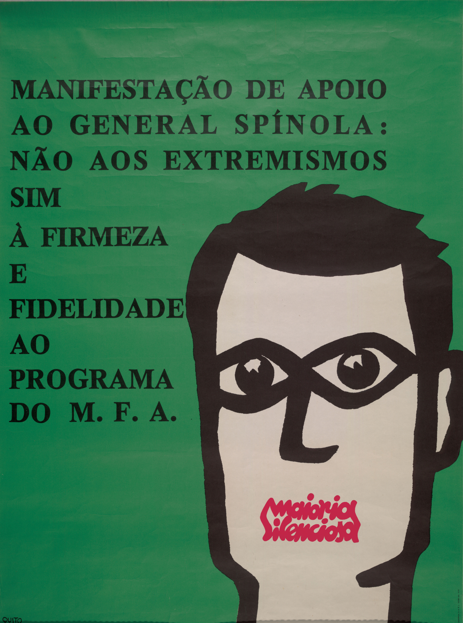 Cartaz da manifestação da «maioria silenciosa», 1974. Fonte: Biblioteca Nacional