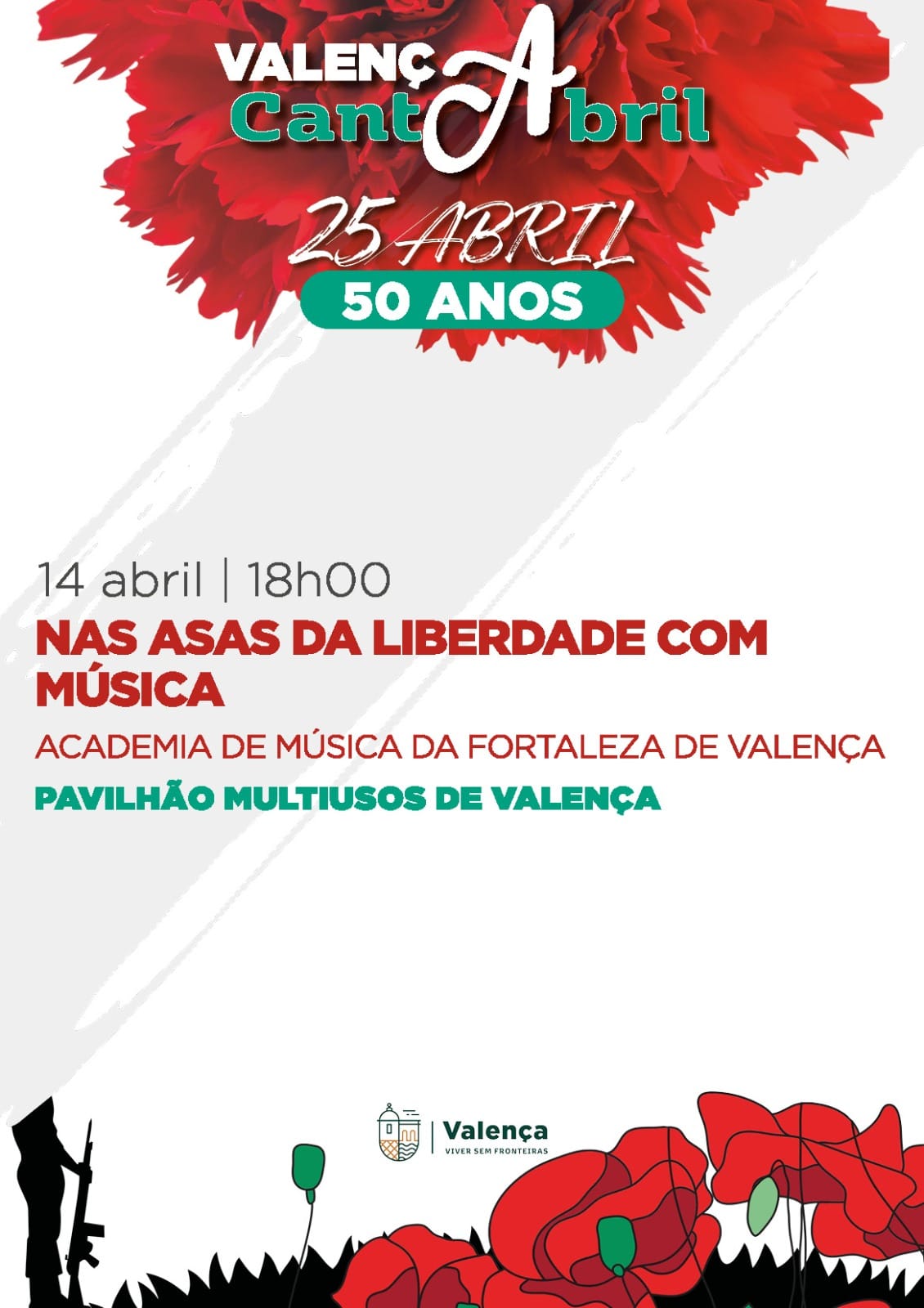 Capa do Evento Valença Cant'Abril 2024 - Nas Asas da Liberdade com Música | Concerto da Academia de Música da Fortaleza de Valença