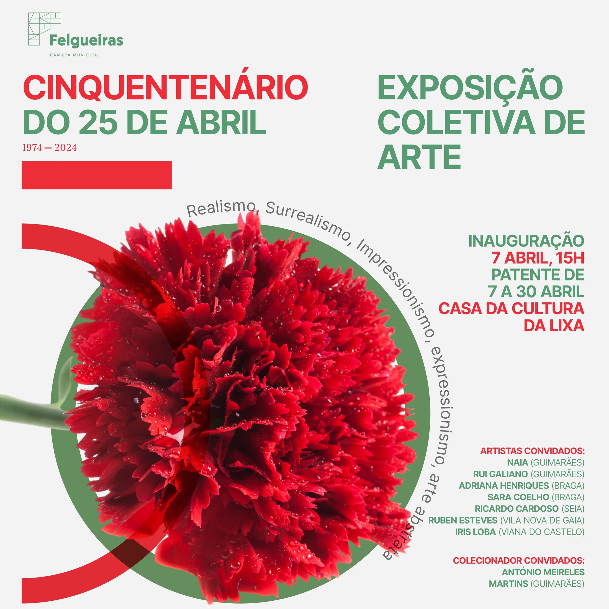 Capa Oficial do Evento Cinquentenário do 25 de Abril - Exposição Coletiva de Arte