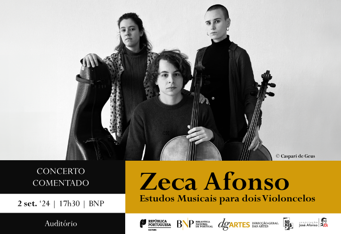 Capa do Evento Zeca Afonso. Estudos musicais para dois violoncelos